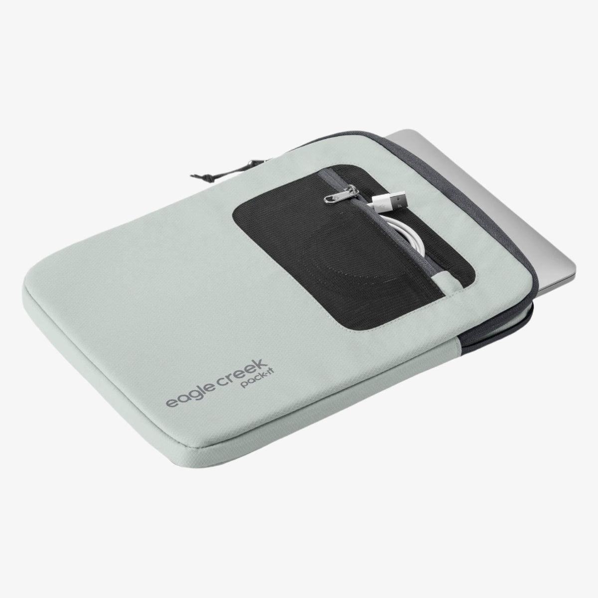 Eagle Creek Pack-It E-Tools 12" Laptop Sleeve in Storm Grey — angle view 2 # color_Storm Grey