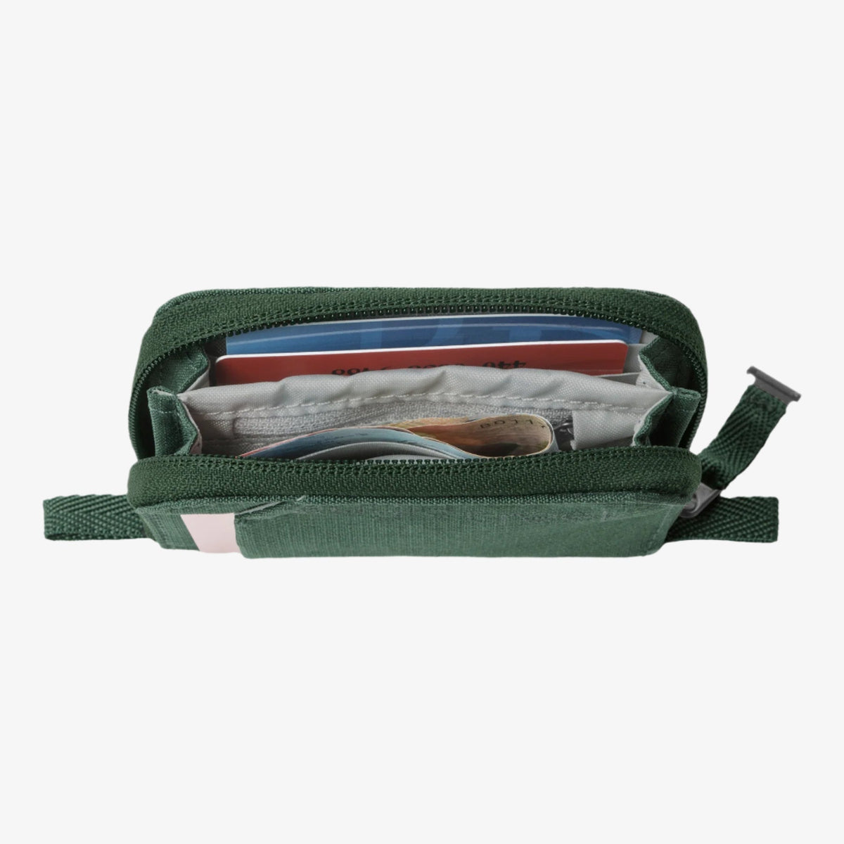 Eagle Creek Stash RFID Zip Wallet in Grass Green — detail view # color_Grass Green