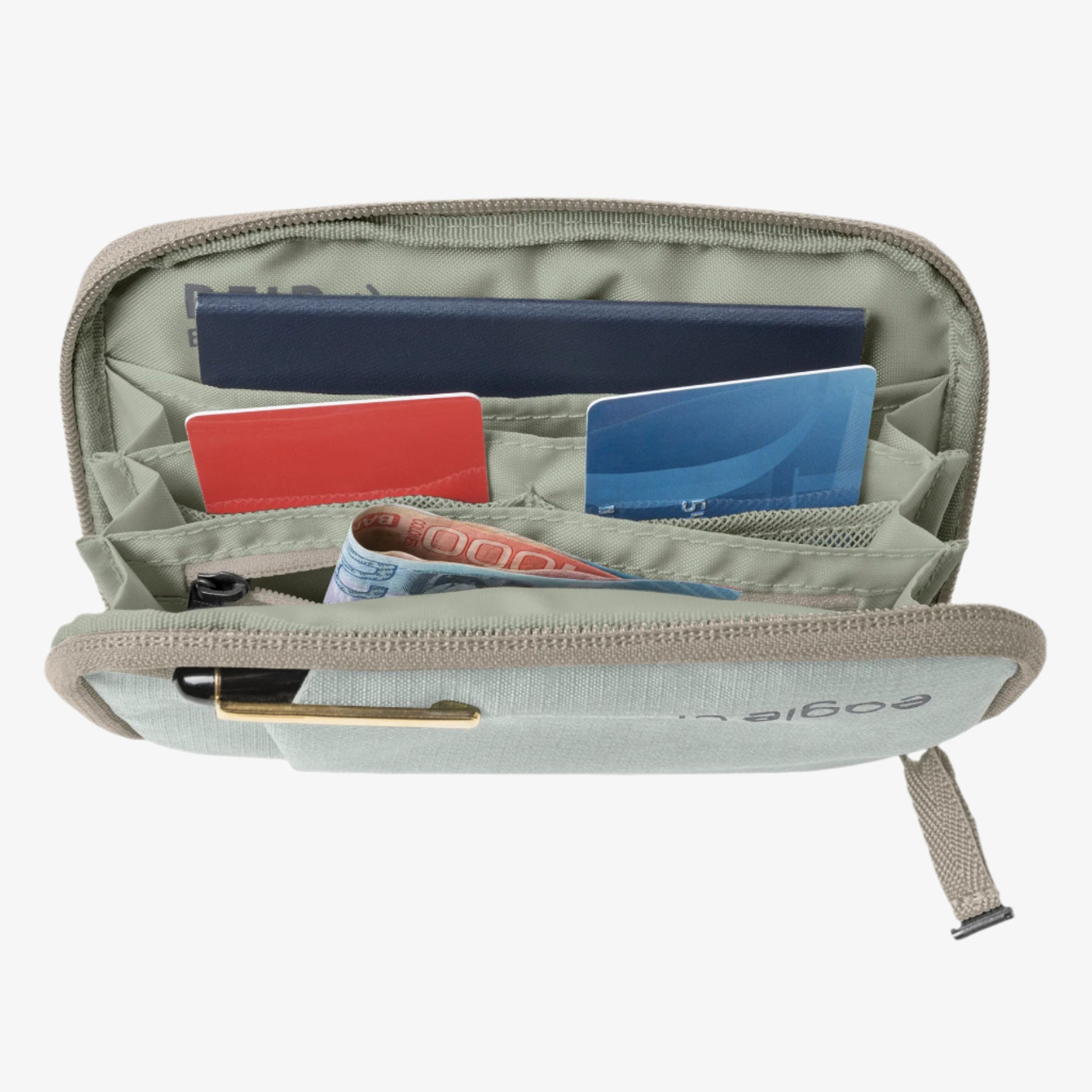 Eagle Creek Stash RFID Passport Wallet in Storm Grey — detail view