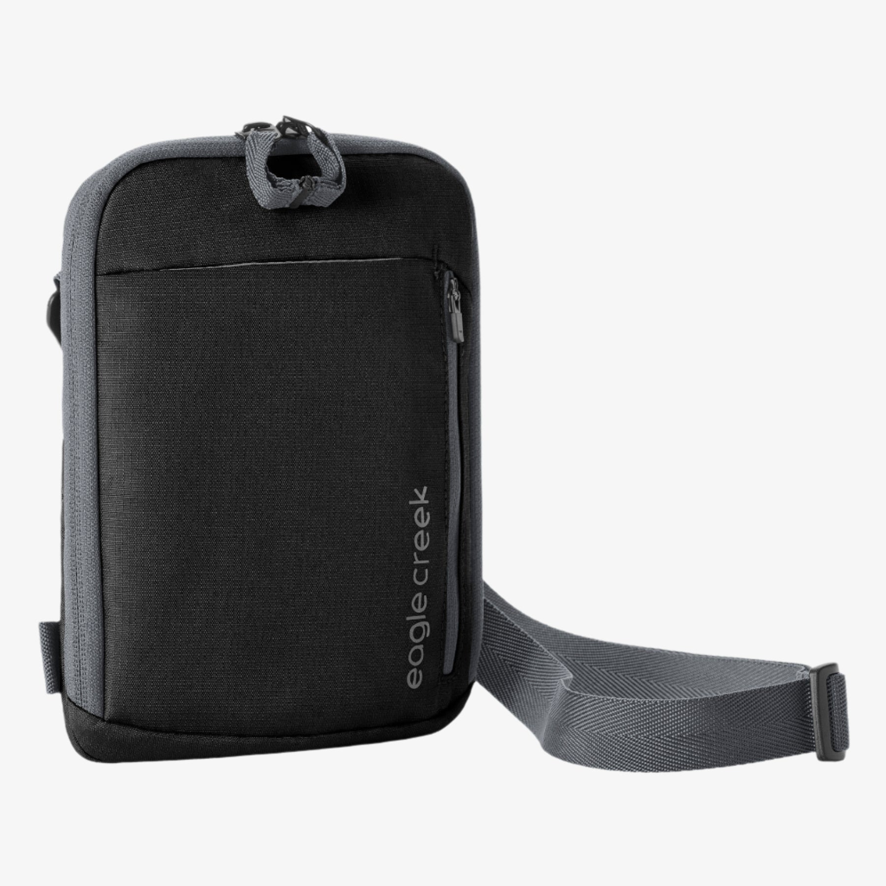 Eagle Creek Stash RFID Crossbody Bag in Black — front view