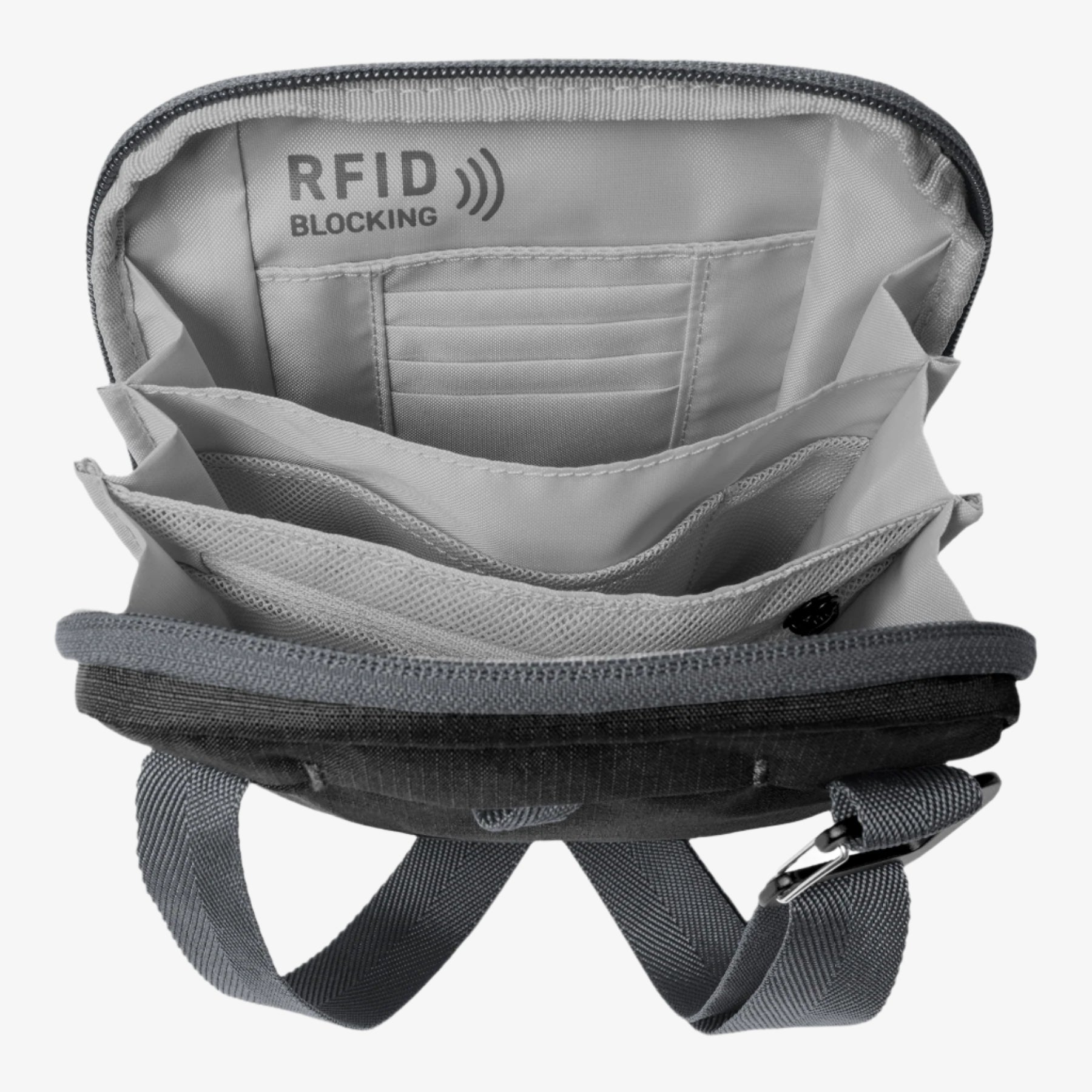Eagle Creek Stash RFID Crossbody Bag in Black — detail view 3