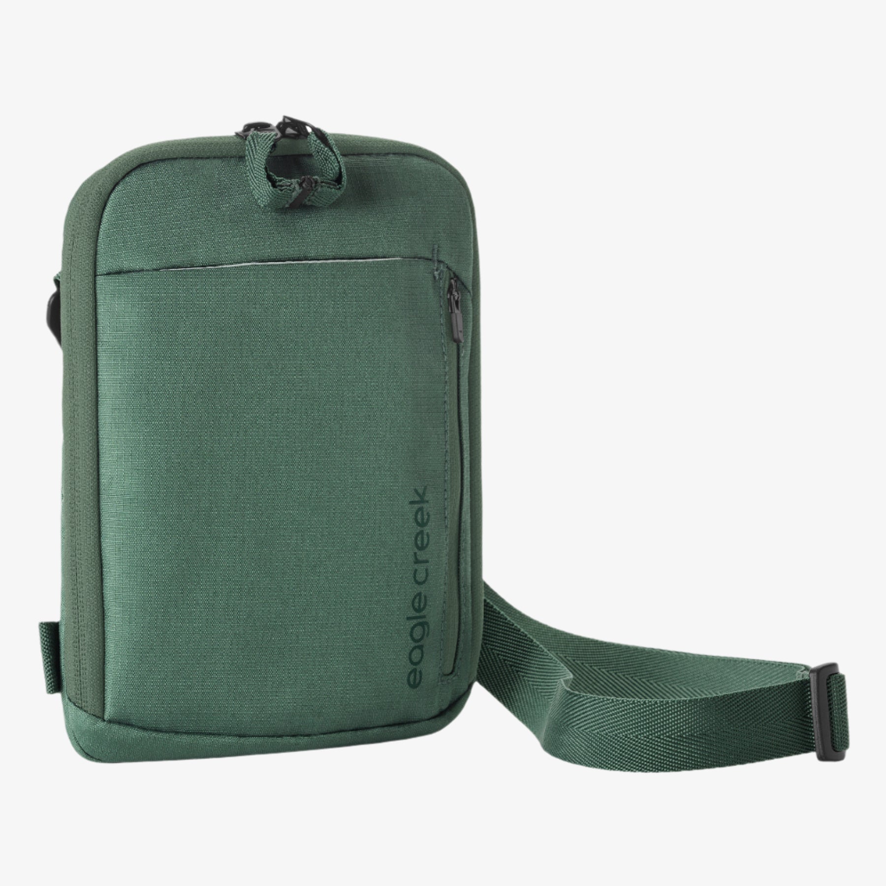 Eagle Creek Stash RFID Crossbody Bag in Grass Green — front view