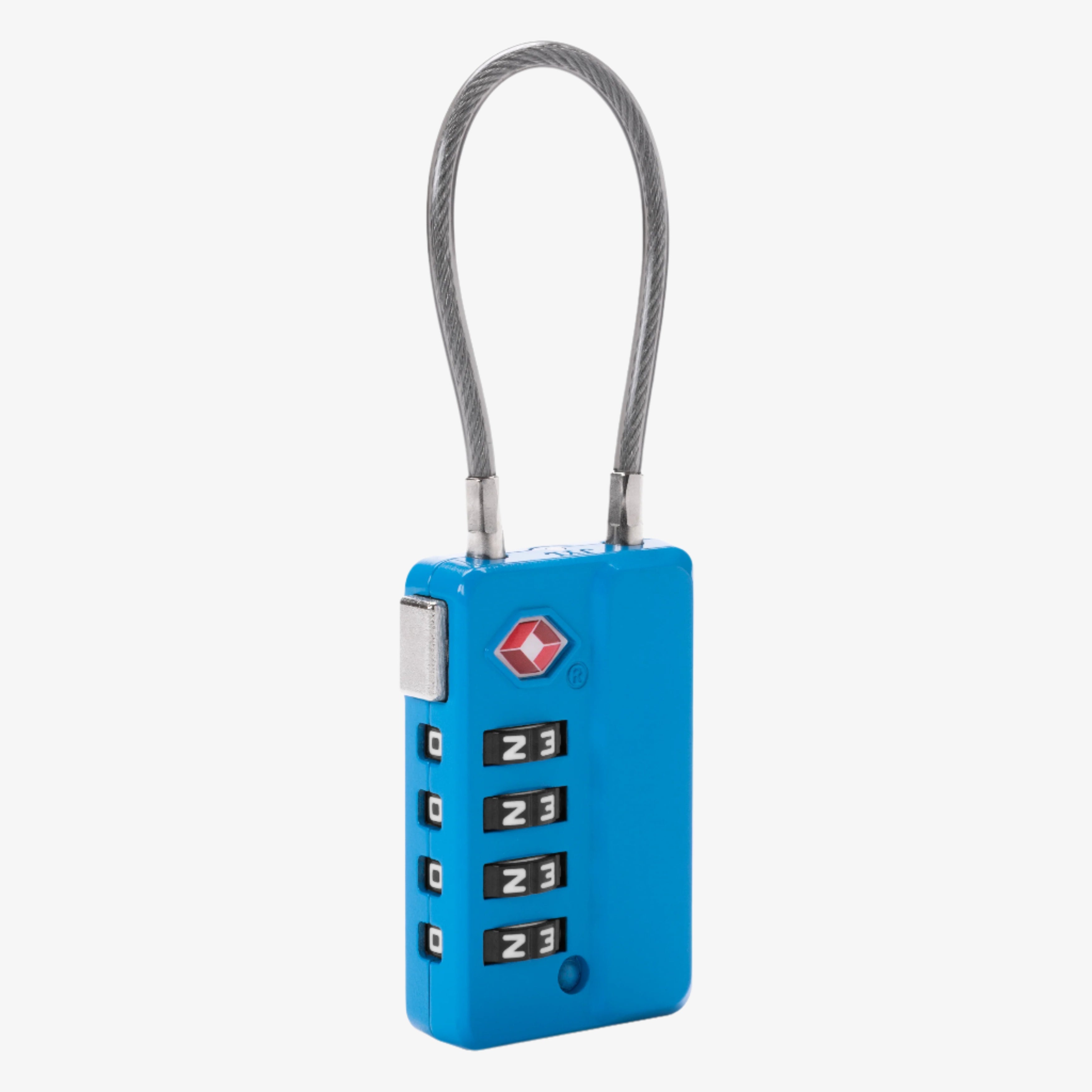Eagle Creek Travel Safe 4-Dial TSA Cable Lock in Brilliant Blue — front view