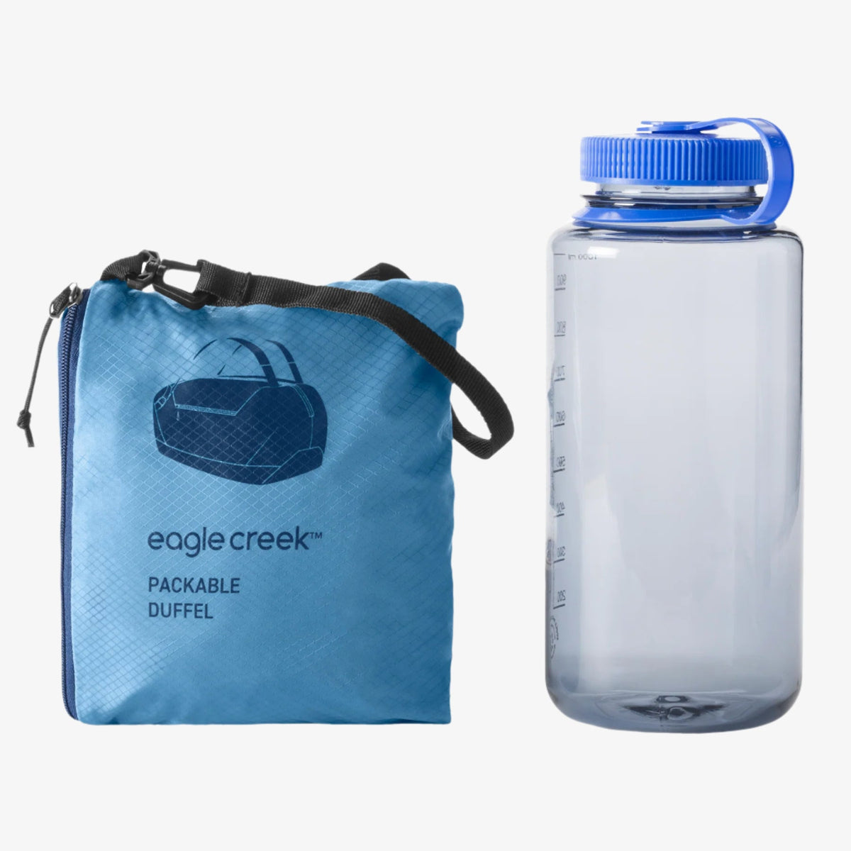 Eagle Creek Packable Duffel Bag in Blue Dawn — angle view 3 # color_Blue Dawn