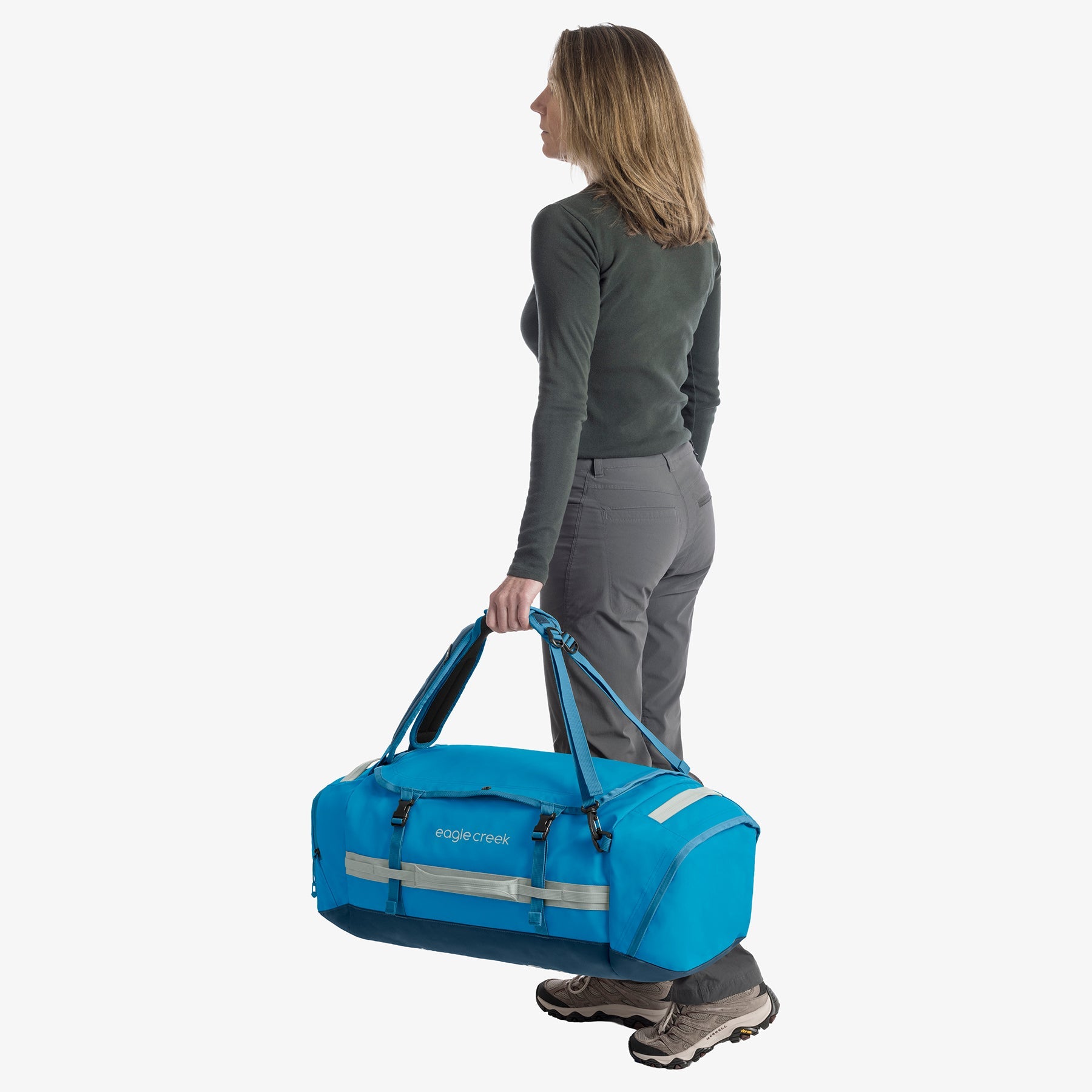 Eagle Creek Cargo Hauler 60L Duffel Bag in Harbor Blue — detail view