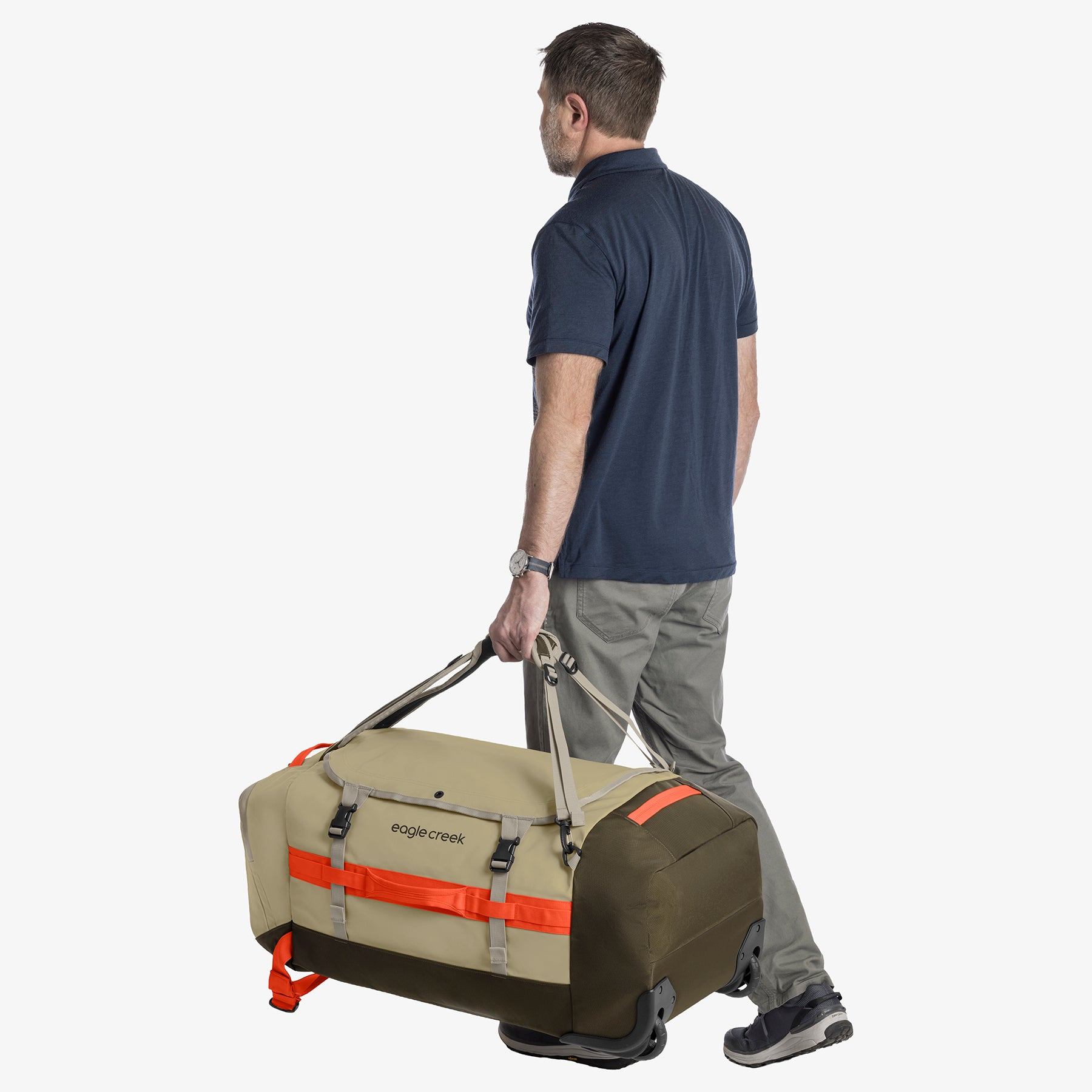 Eagle Creek Cargo Hauler 110L Rolling Duffel Bag in Desert Tan — detail view