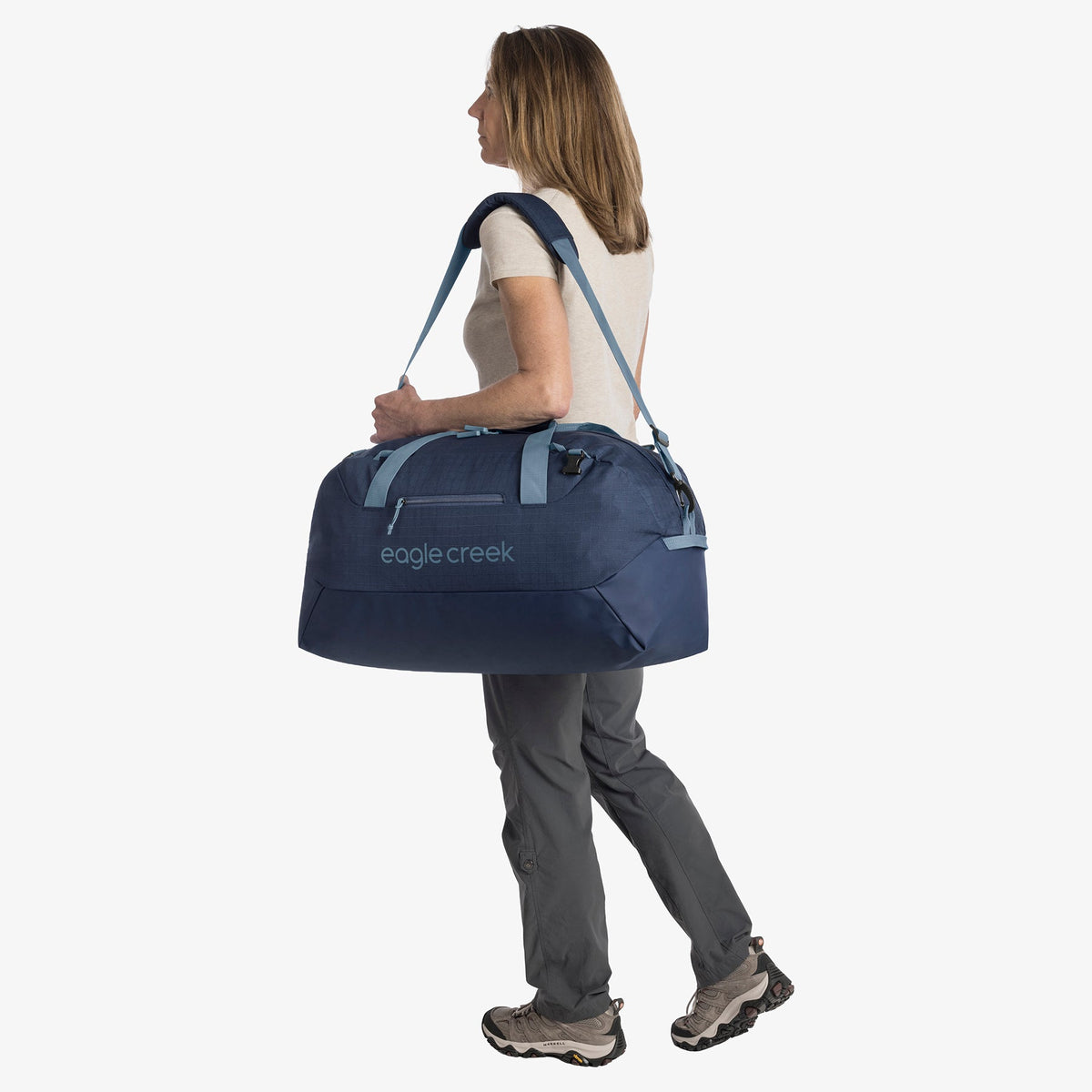 Eagle Creek No Matter What 40L Duffel Bag in Pilot Blue — interior view # color_Pilot Blue