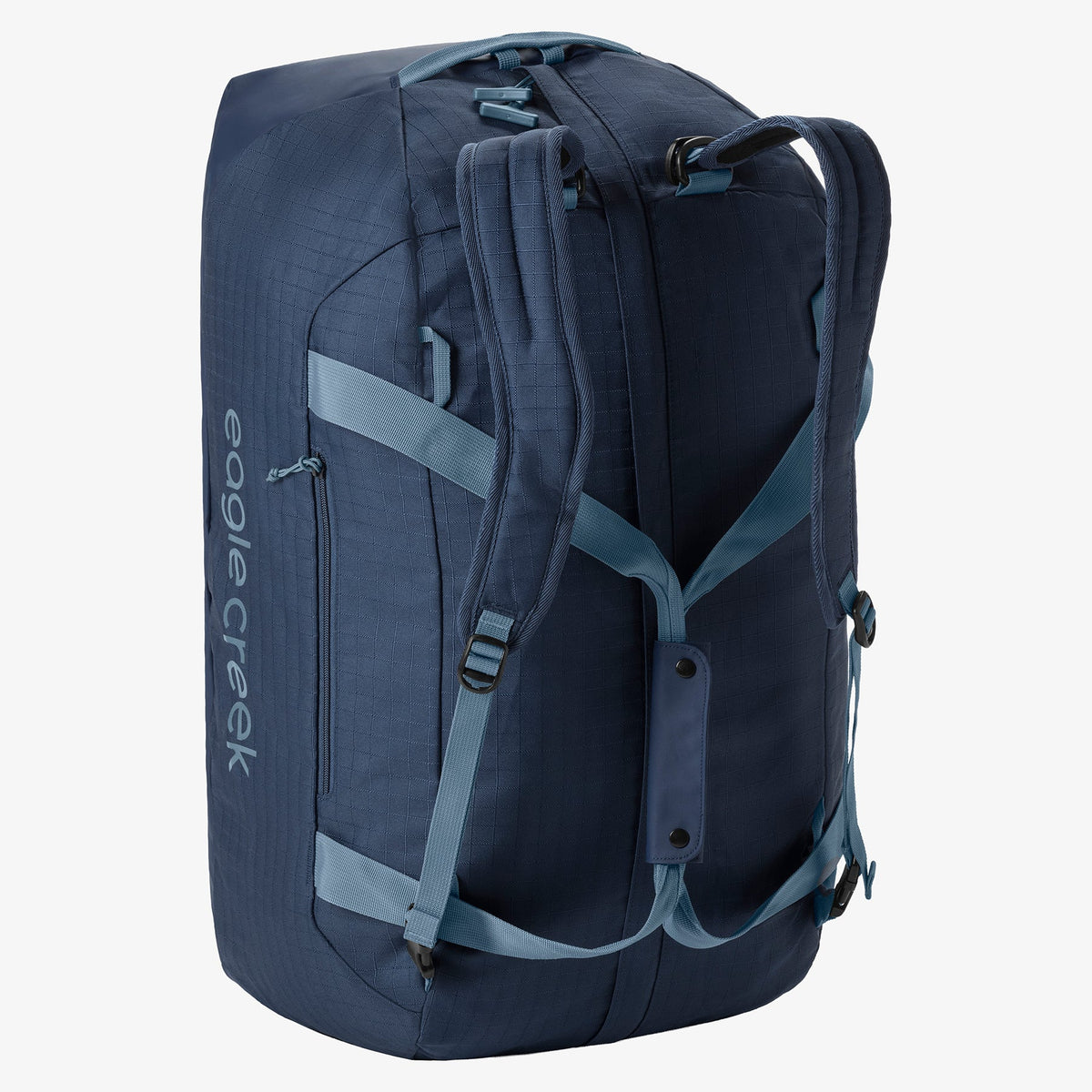 Eagle Creek No Matter What 90L Duffel Bag in Pilot Blue — back view # color_Pilot Blue