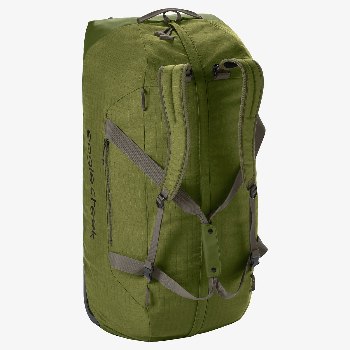 Eagle Creek No Matter What 120L Rolling Duffel Bag in Olive Green — back view # color_Olive Green