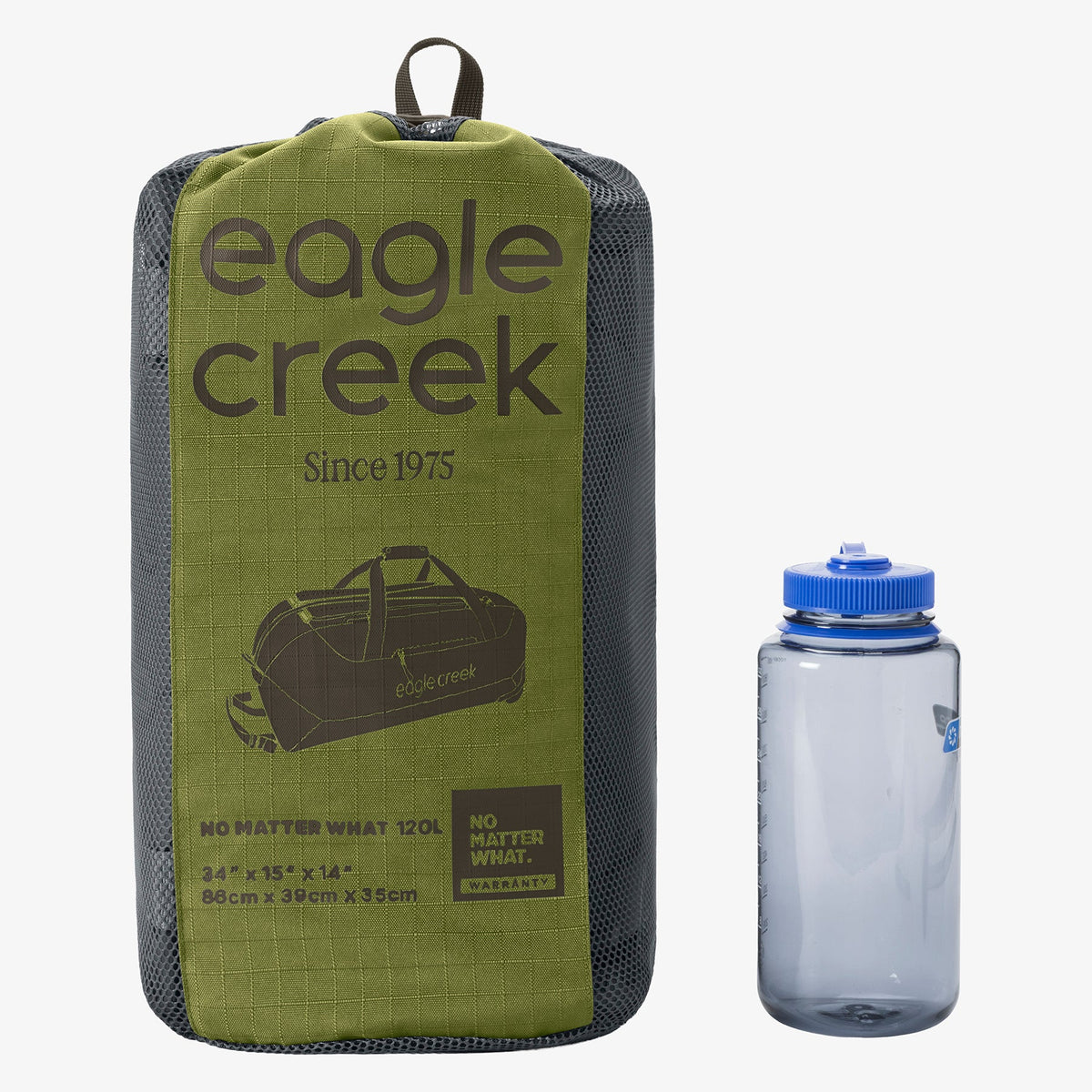 Eagle Creek No Matter What 120L Rolling Duffel Bag in Olive Green — angle view 2 # color_Olive Green