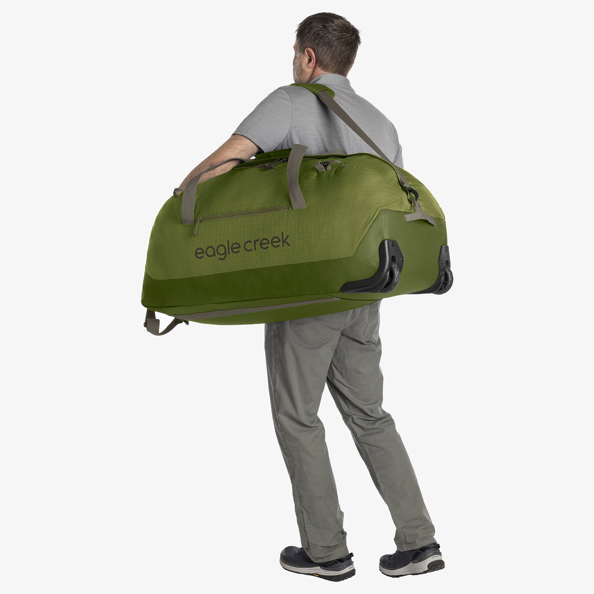 Eagle Creek No Matter What 120L Rolling Duffel Bag in Olive Green — detail view # color_Olive Green