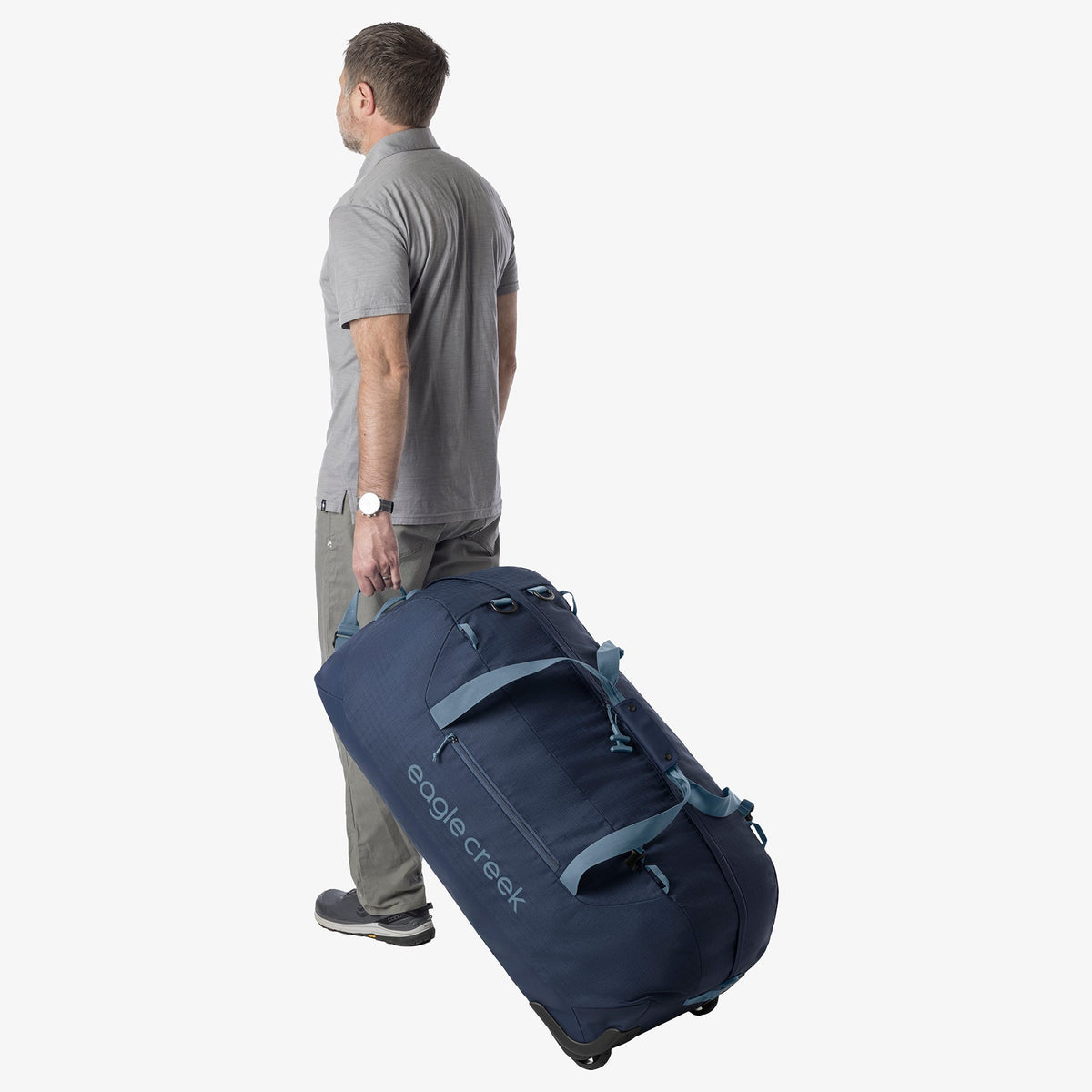 Eagle Creek No Matter What 120L Rolling Duffel Bag in Pilot Blue — detail view 3 # color_Pilot Blue