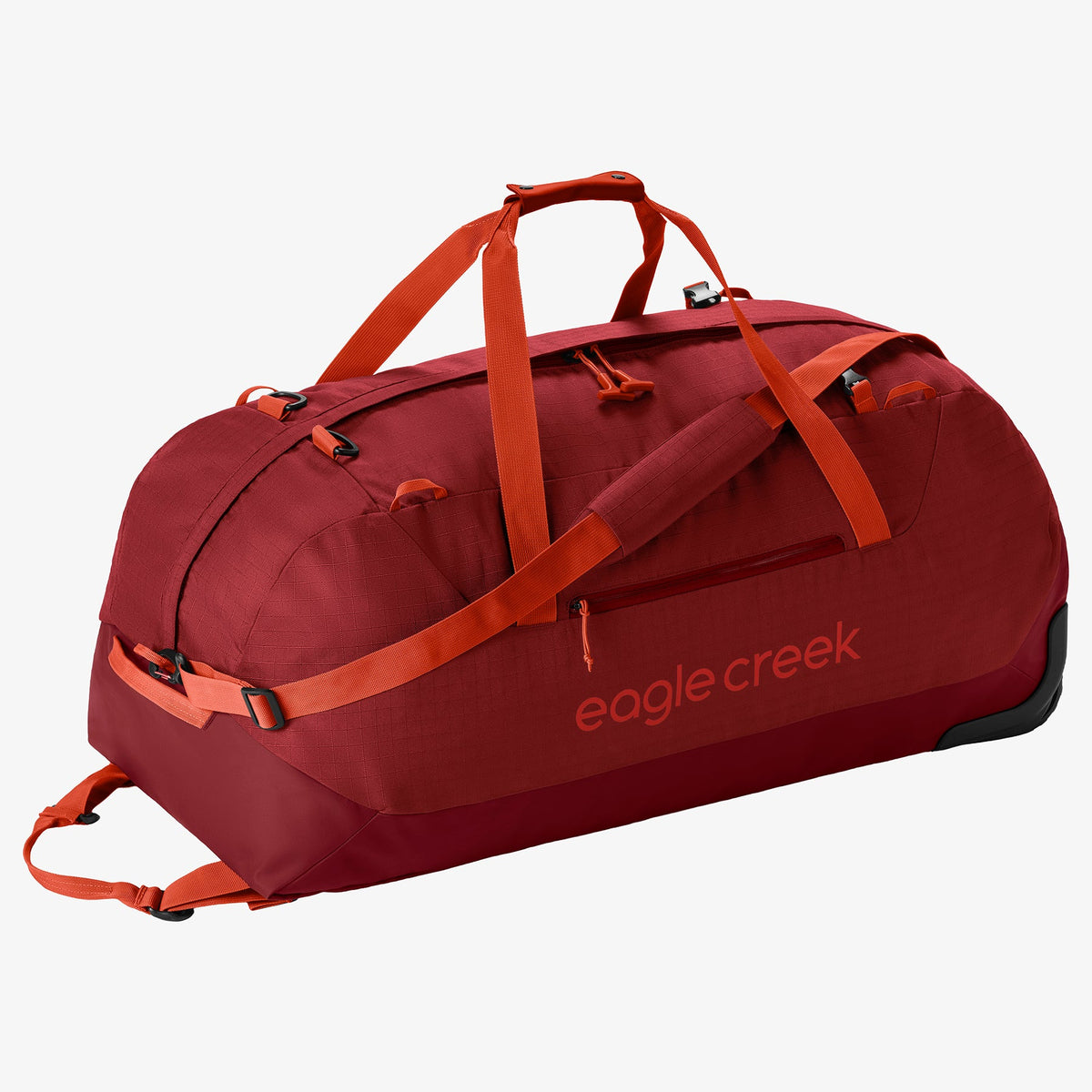 Eagle Creek No Matter What 120L Rolling Duffel Bag in Cranberry Red — front view # color_Cranberry Red