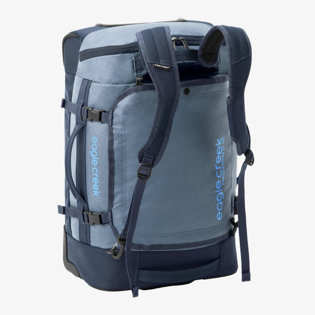 Eagle Creek Cargo Hauler XT Wheeled Duffel Int. Carry On in Glacier Blue — back view