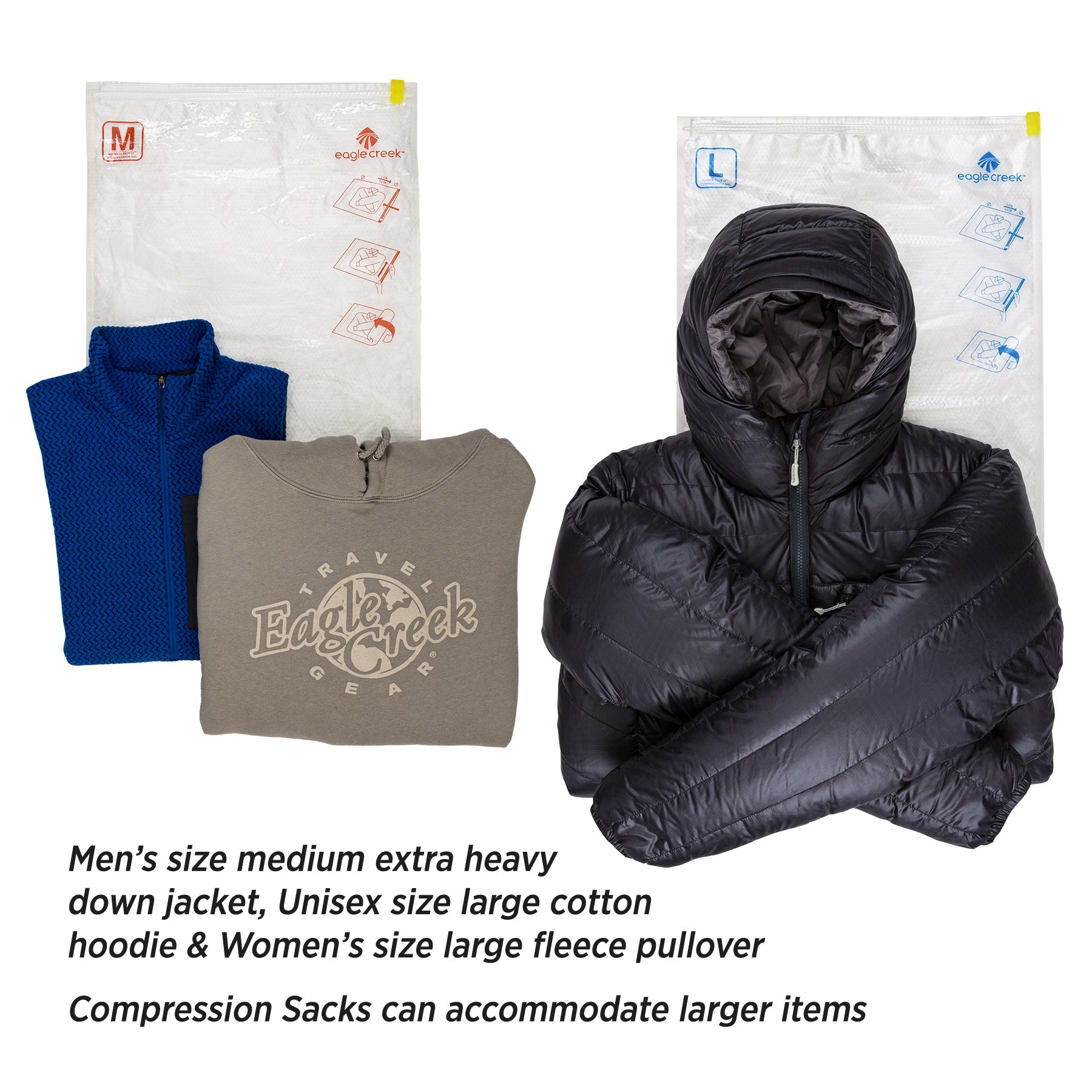 Eagle Creek Pack-It Compression Sack Set M/L in No Color — back view