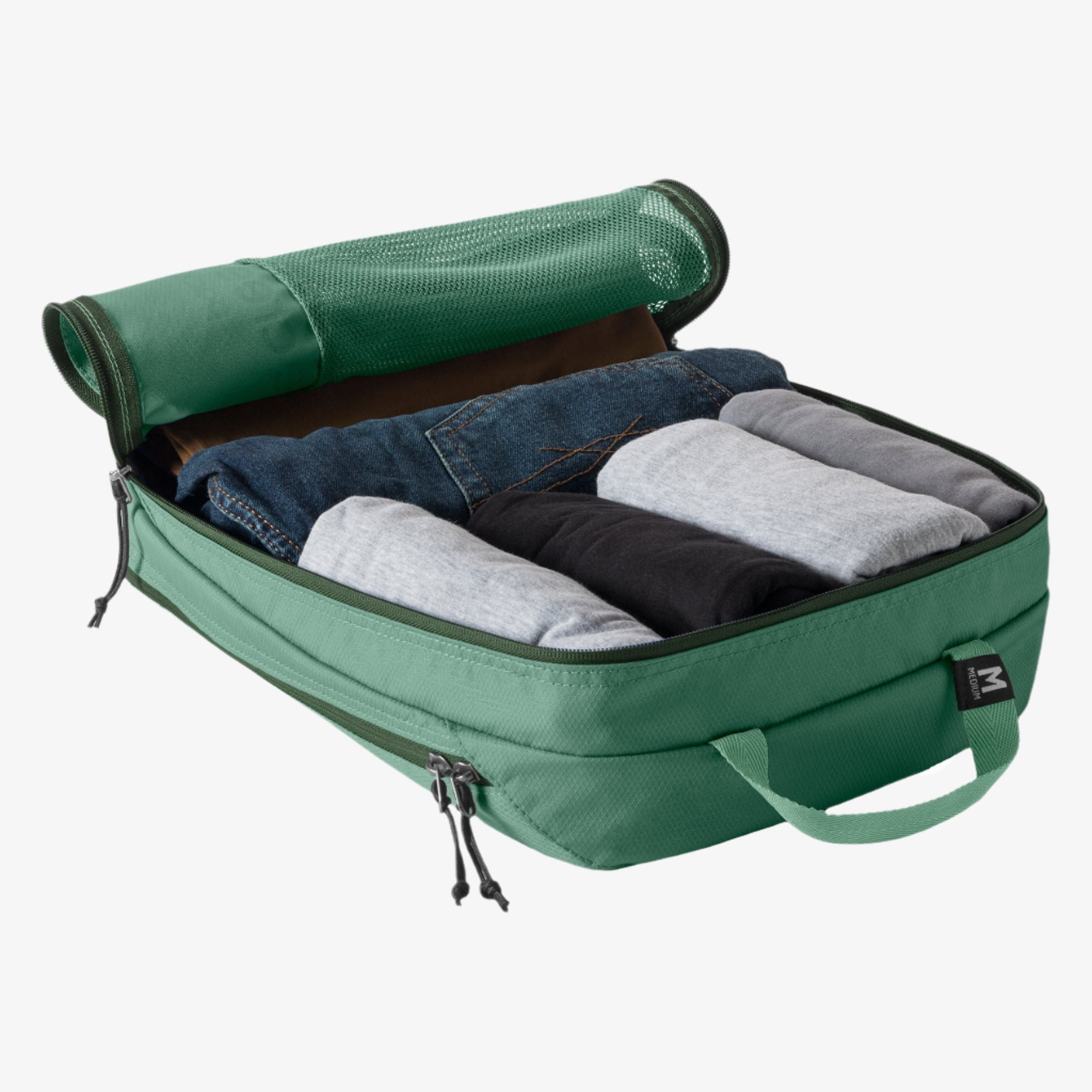 Eagle Creek Pack-It Reveal Clean/Dirty Packing Cube M in Willow Green — detail view