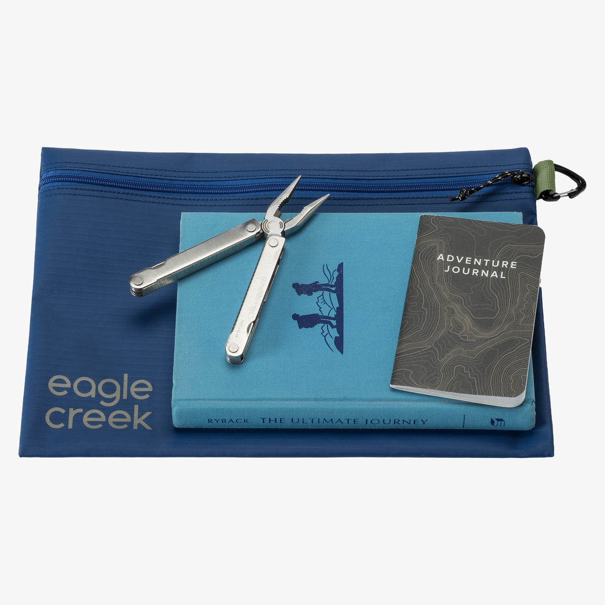 Eagle Creek Pack-It Gear Pouch M in Atlantic Blue — angle view 2 # color_Atlantic Blue