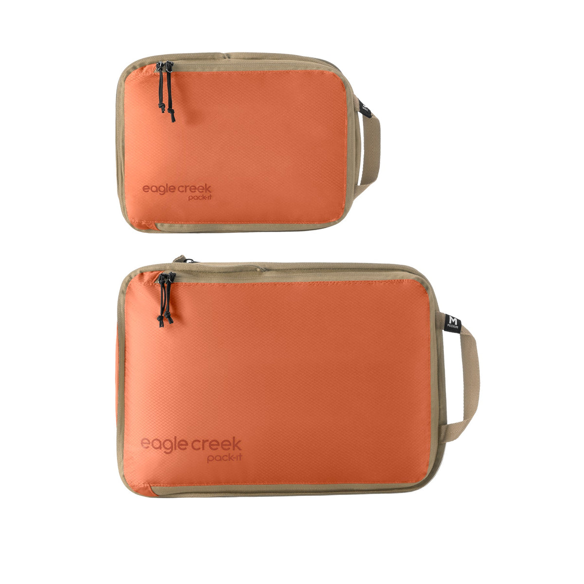 Eagle Creek Pack-It Isolate Compression Cube Set S/M in Mandarin — front view # color_Mandarin