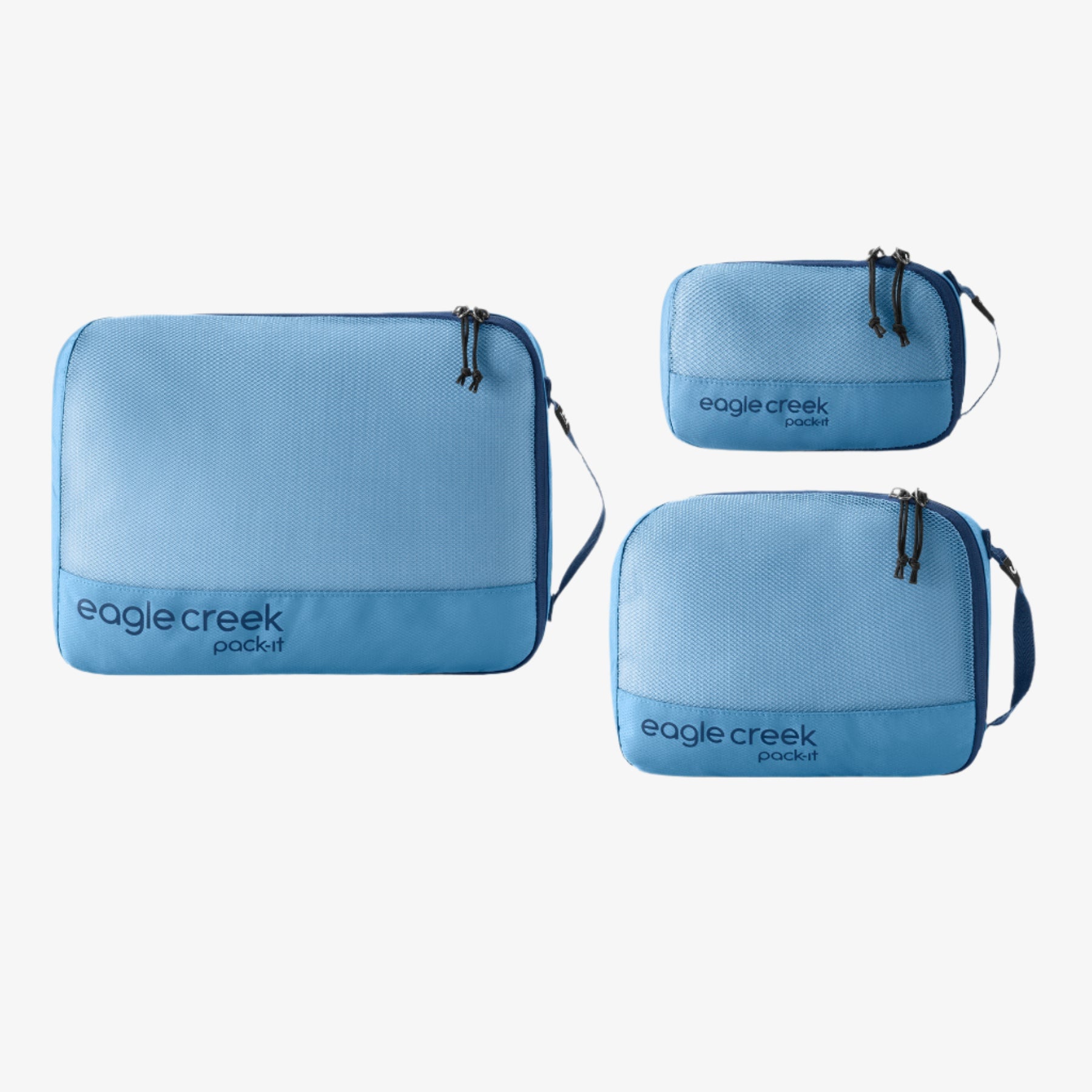 Eagle Creek Pack-It Reveal Packing Cube Set in Blue Dawn — front view # color_Blue Dawn