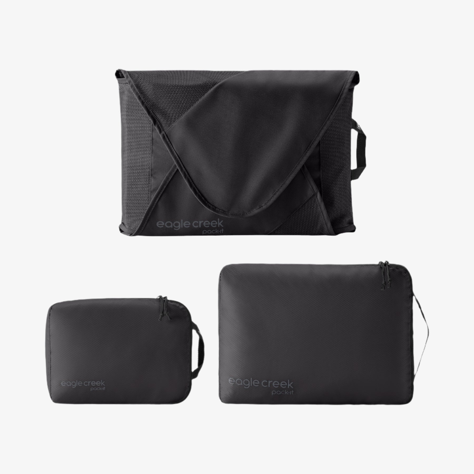 Eagle Creek Pack-It Starter Packing Cube Set in Black — front view