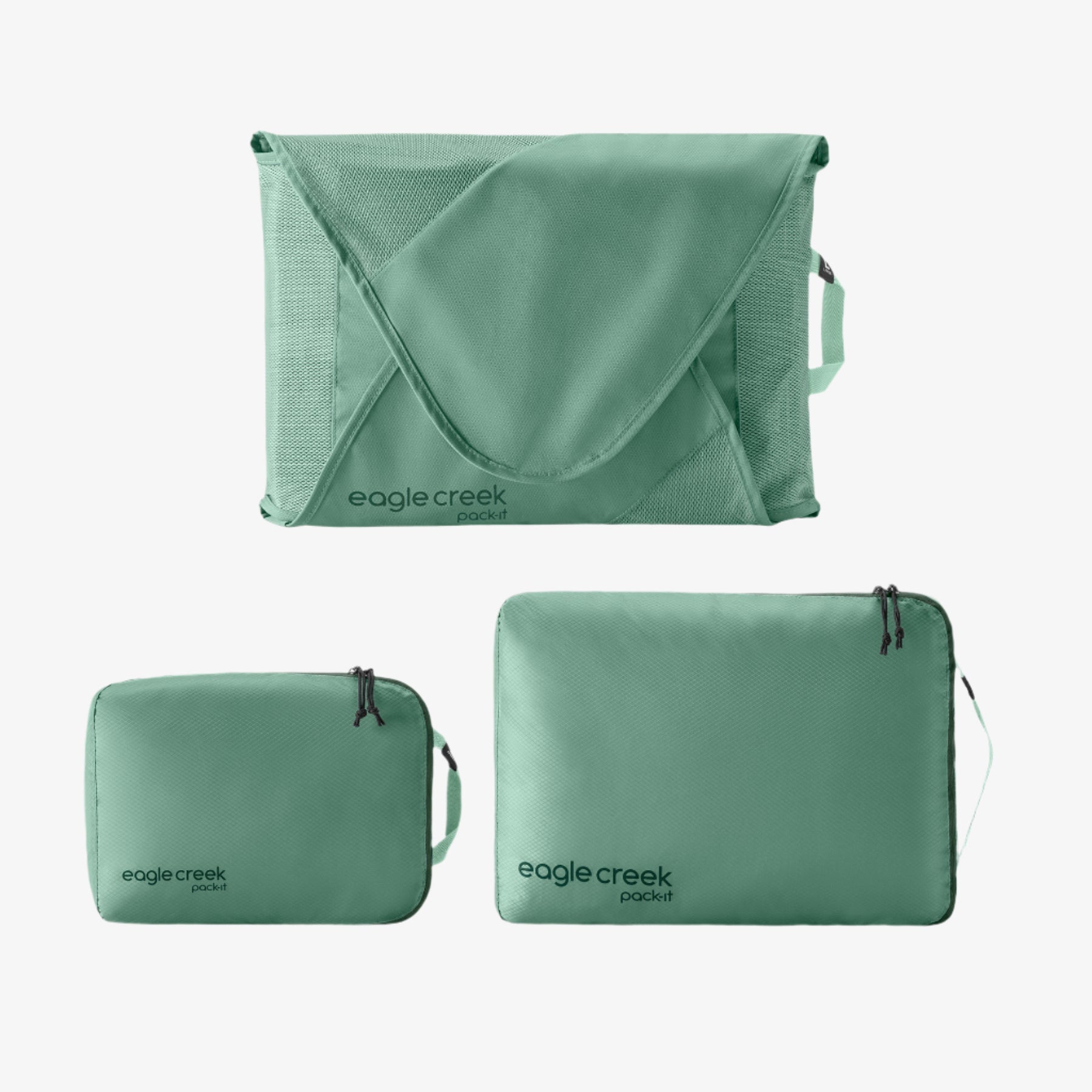 Eagle Creek Pack-It Starter Packing Cube Set in Willow Green — front view