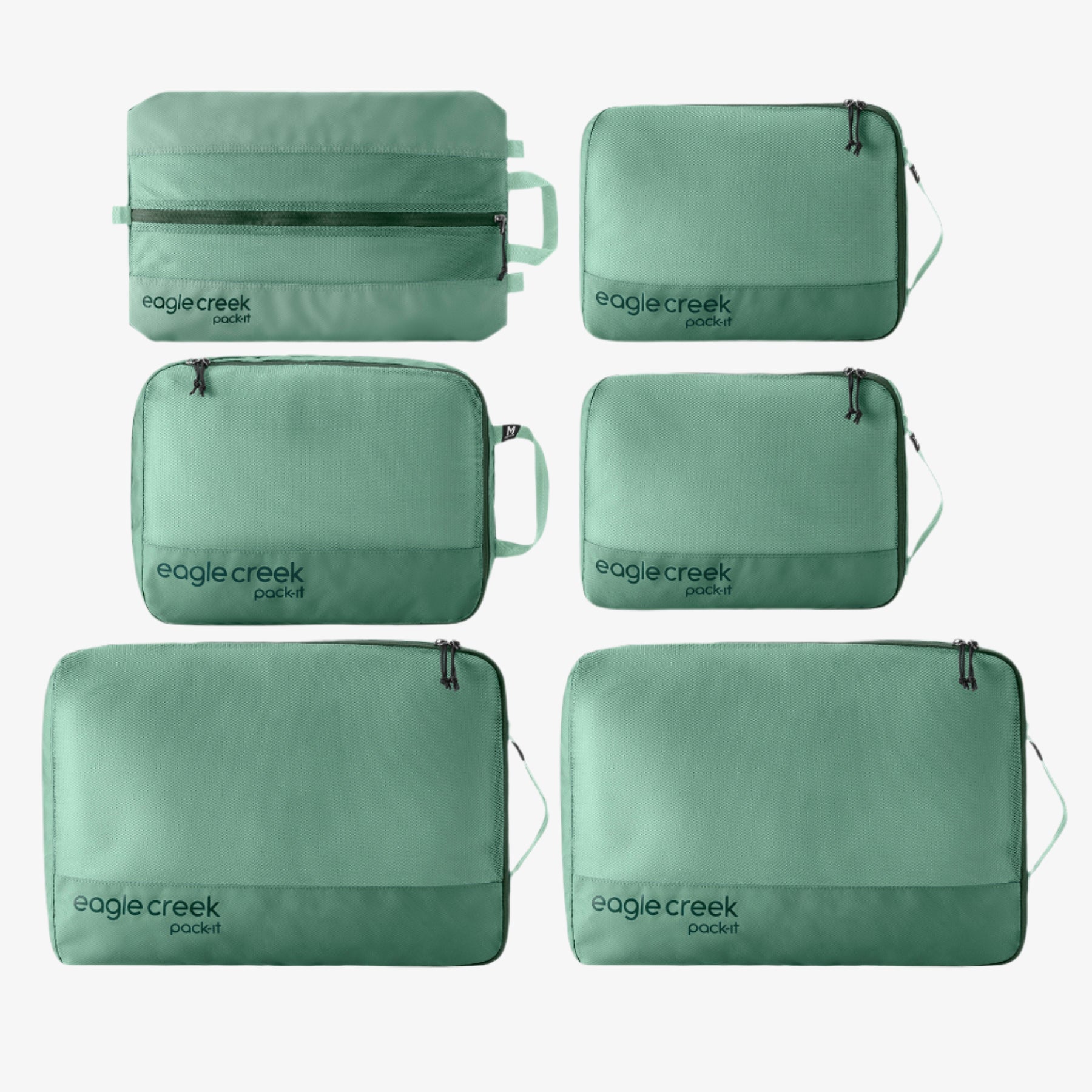 Eagle Creek Pack-It Reveal Extended Stay Packing Cube Set in Willow Green — front view