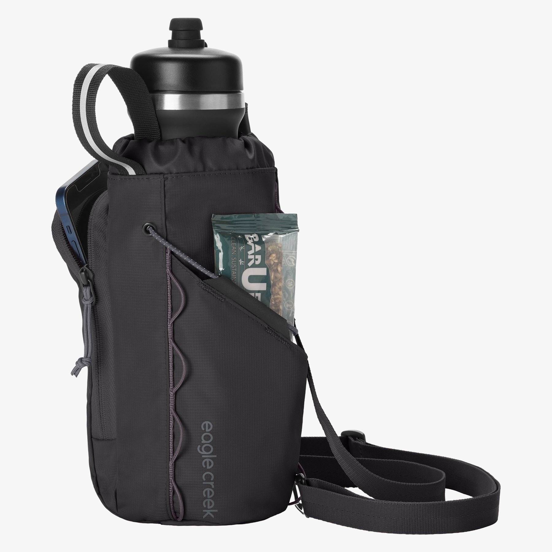 Eagle Creek Ranger Water Bottle Sling in Black — interior view