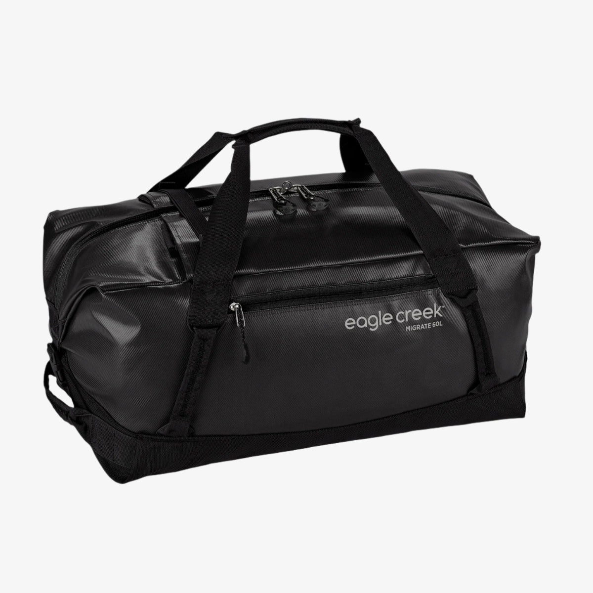 Eagle Creek Migrate Duffel Bag 60L in Midnight Black — front view # color_Midnight Black