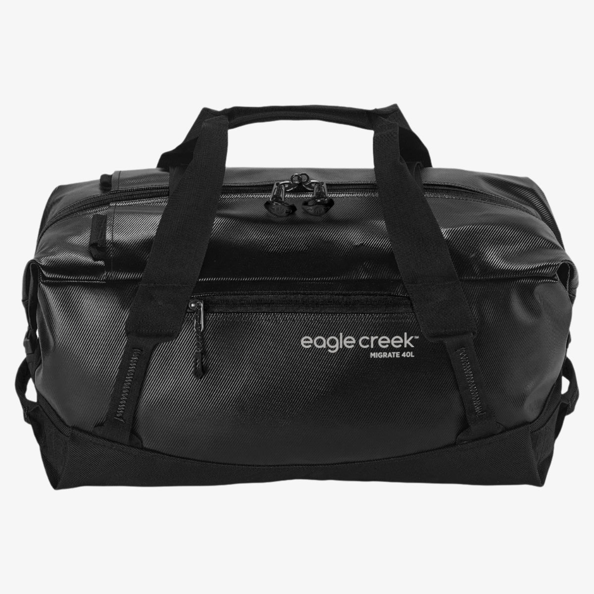 Eagle Creek Migrate Duffel Bag 40L in Midnight Black — angle view 3