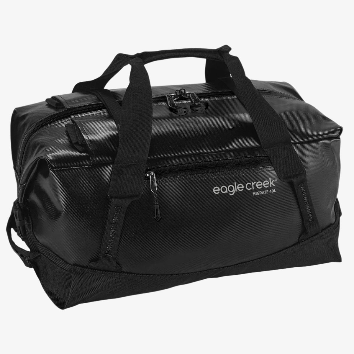 Eagle Creek Migrate Duffel Bag 40L in Midnight Black — front view # color_Midnight Black