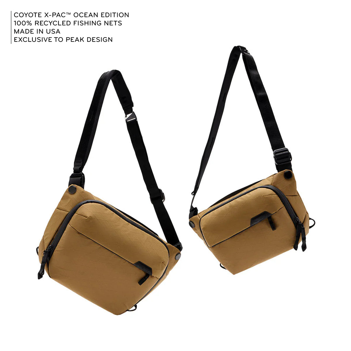 Peak Design Everyday Sling 3L in Coyote — angle view 2 # color_Coyote