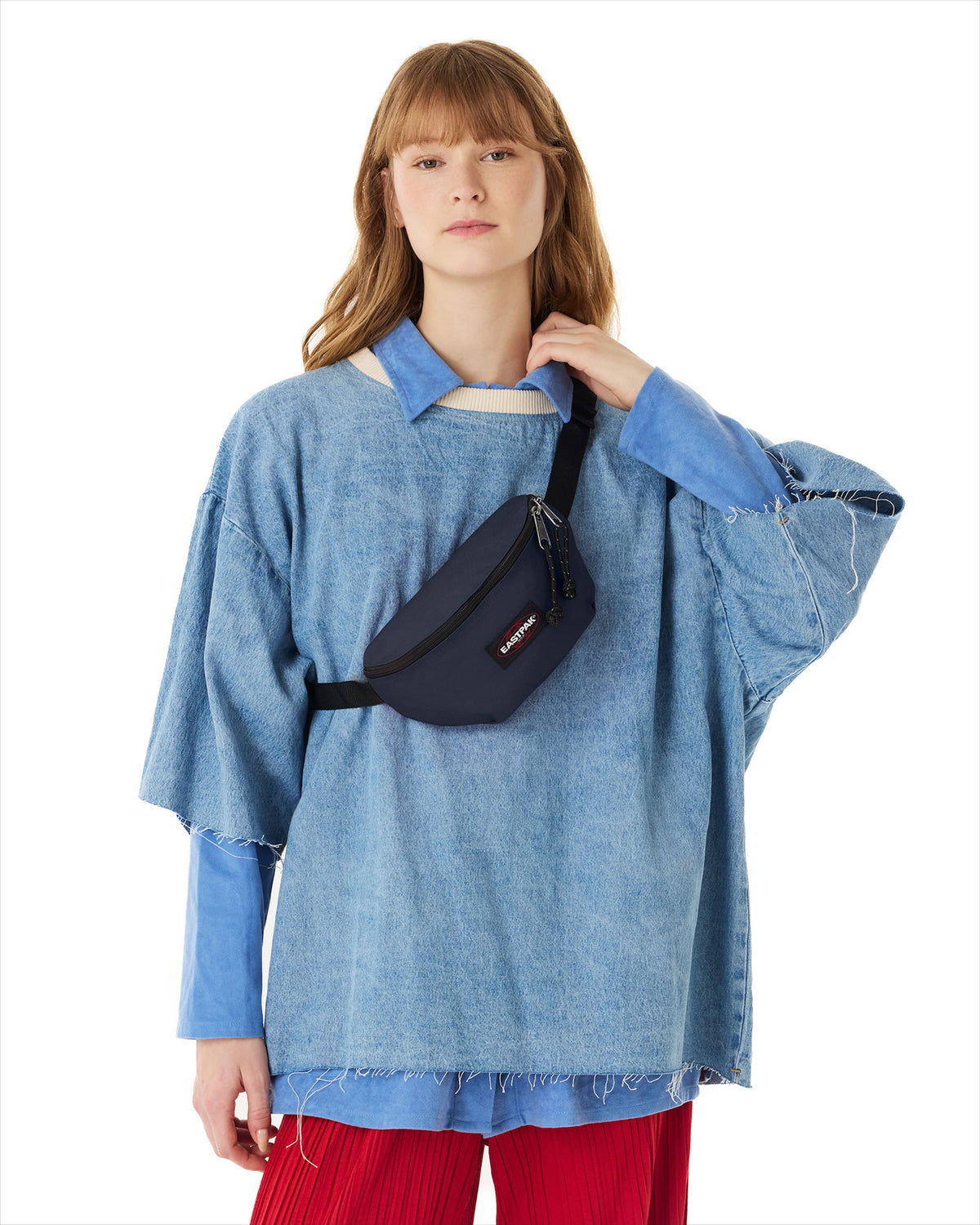 Eastpak Springer Fanny Pack in Ultra Marine — lifestyle