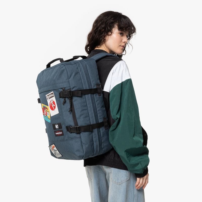 Eastpak Travelpack Backpack 42L in Superman Patch — lifestyle