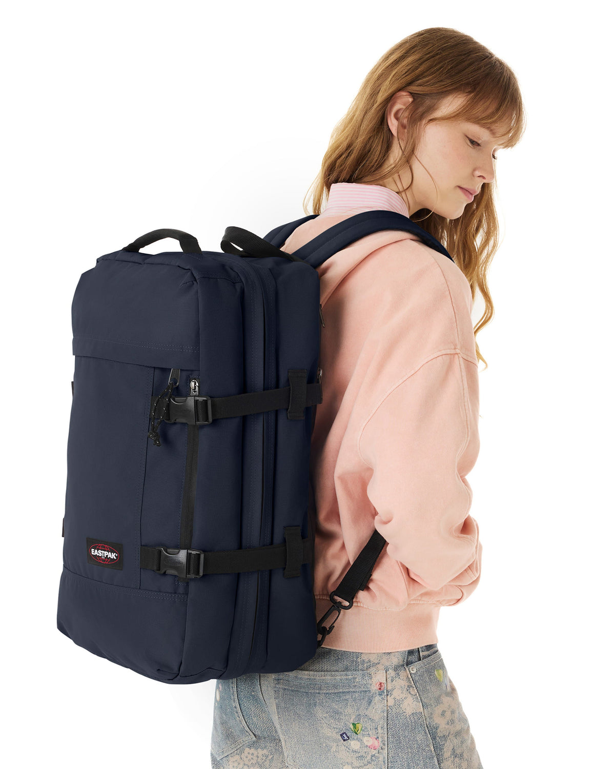Eastpak Travelpack Backpack 42L in Ultra Marine — lifestyle