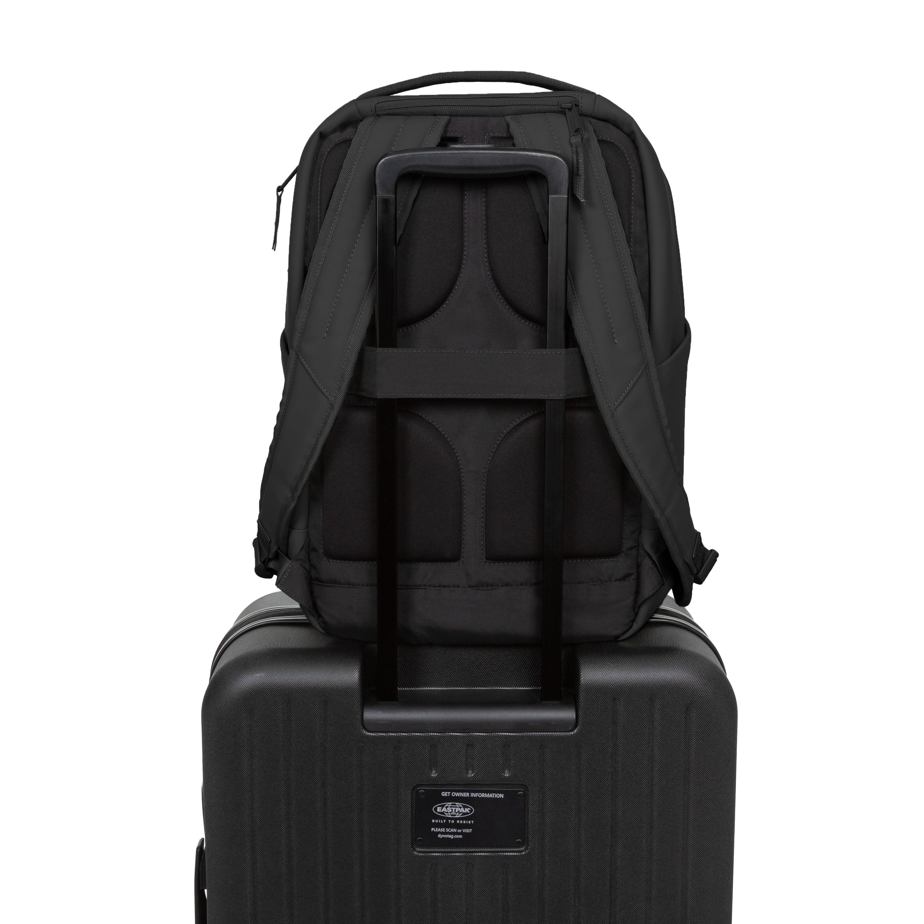 Eastpak Tecum F Backpack 20L in CNNCT F Matte Black — back view 2 # color_CNNCT F Matte Black