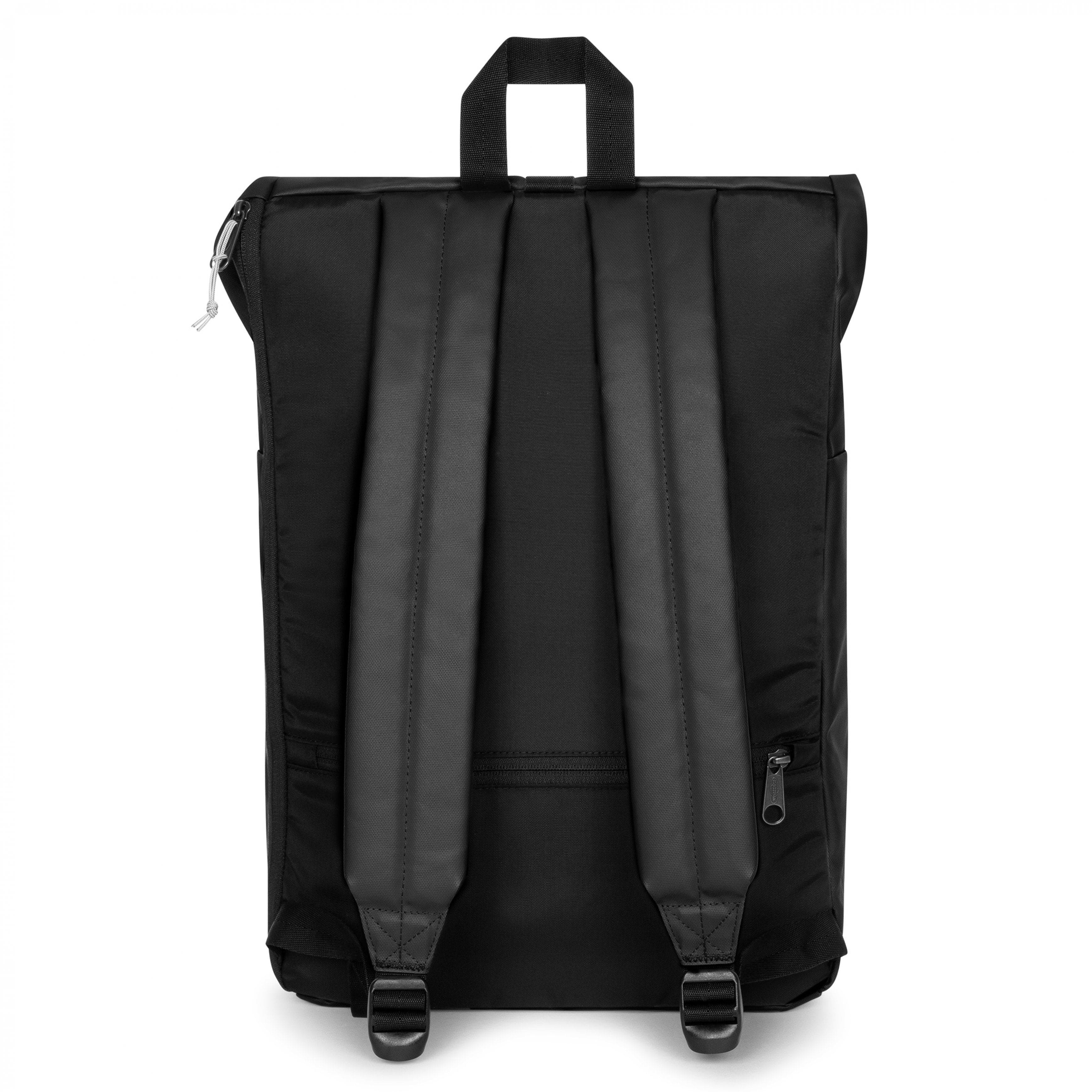 Eastpak Up Roll Rolltop Backpack 23L in Tarp Black — back view # color_Tarp Black