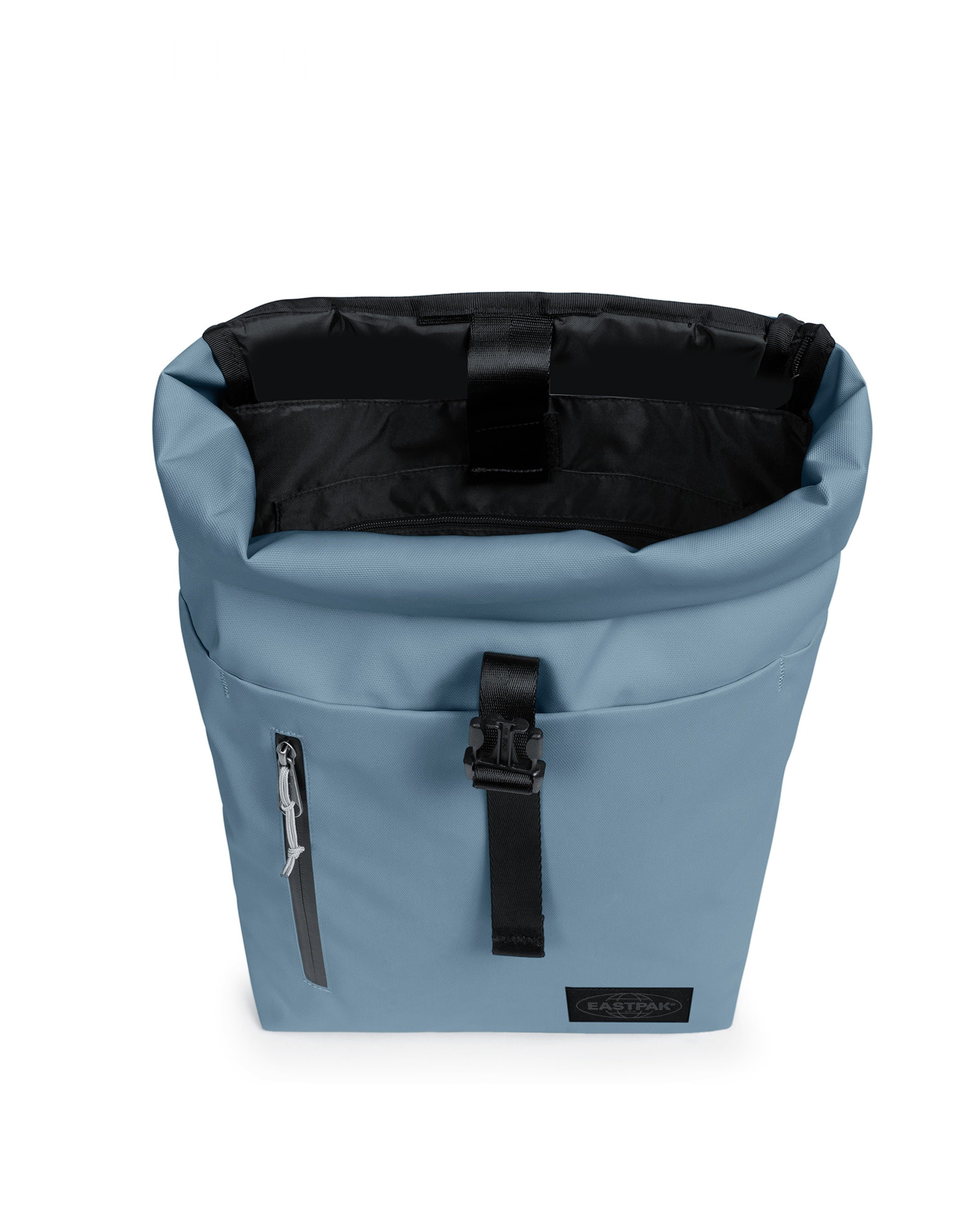 Eastpak Up Roll Rolltop Backpack 23L in Tarp Dust Blue — interior view # color_Tarp Dust Blue