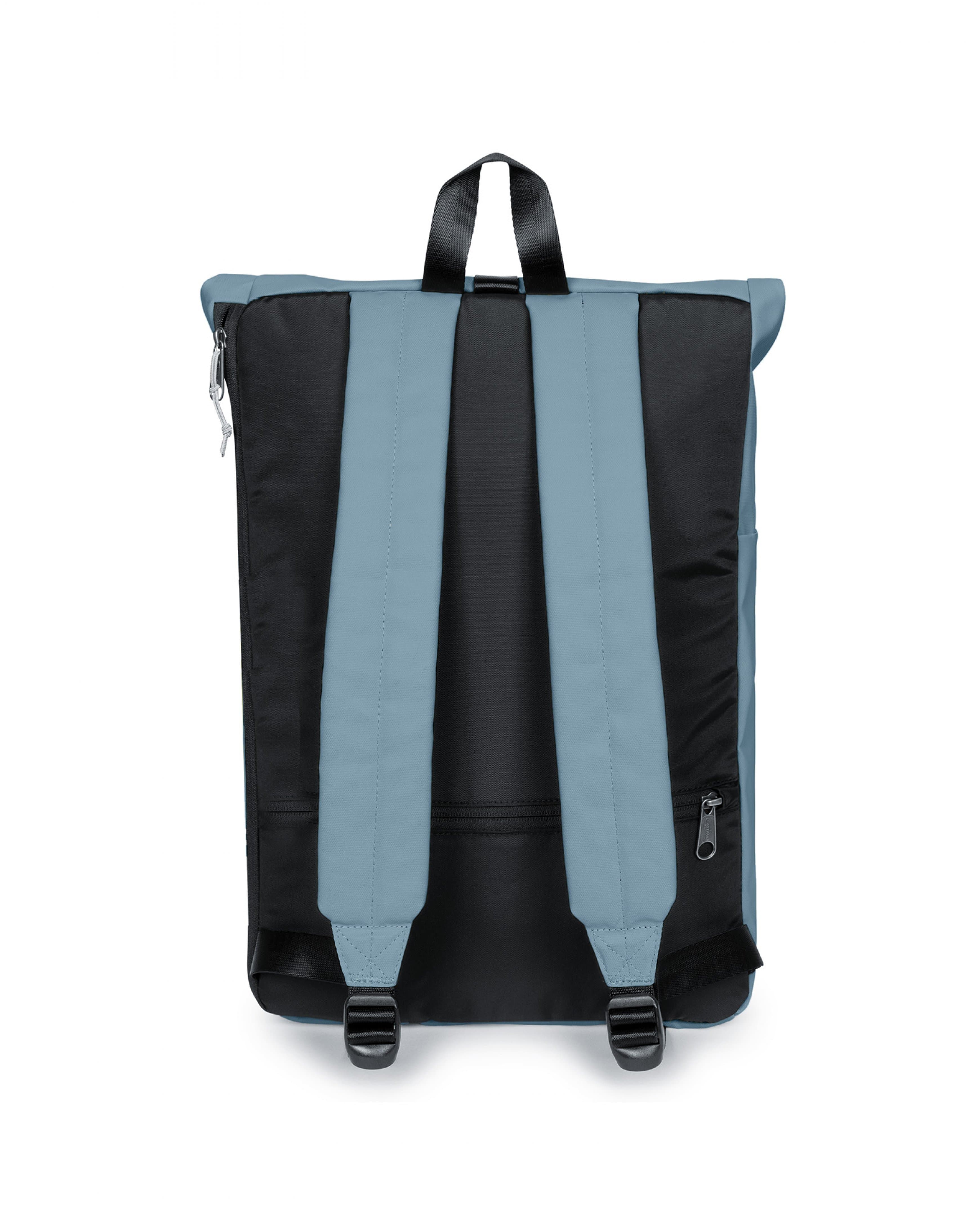 Eastpak Up Roll Rolltop Backpack 23L in Tarp Dust Blue — back view # color_Tarp Dust Blue