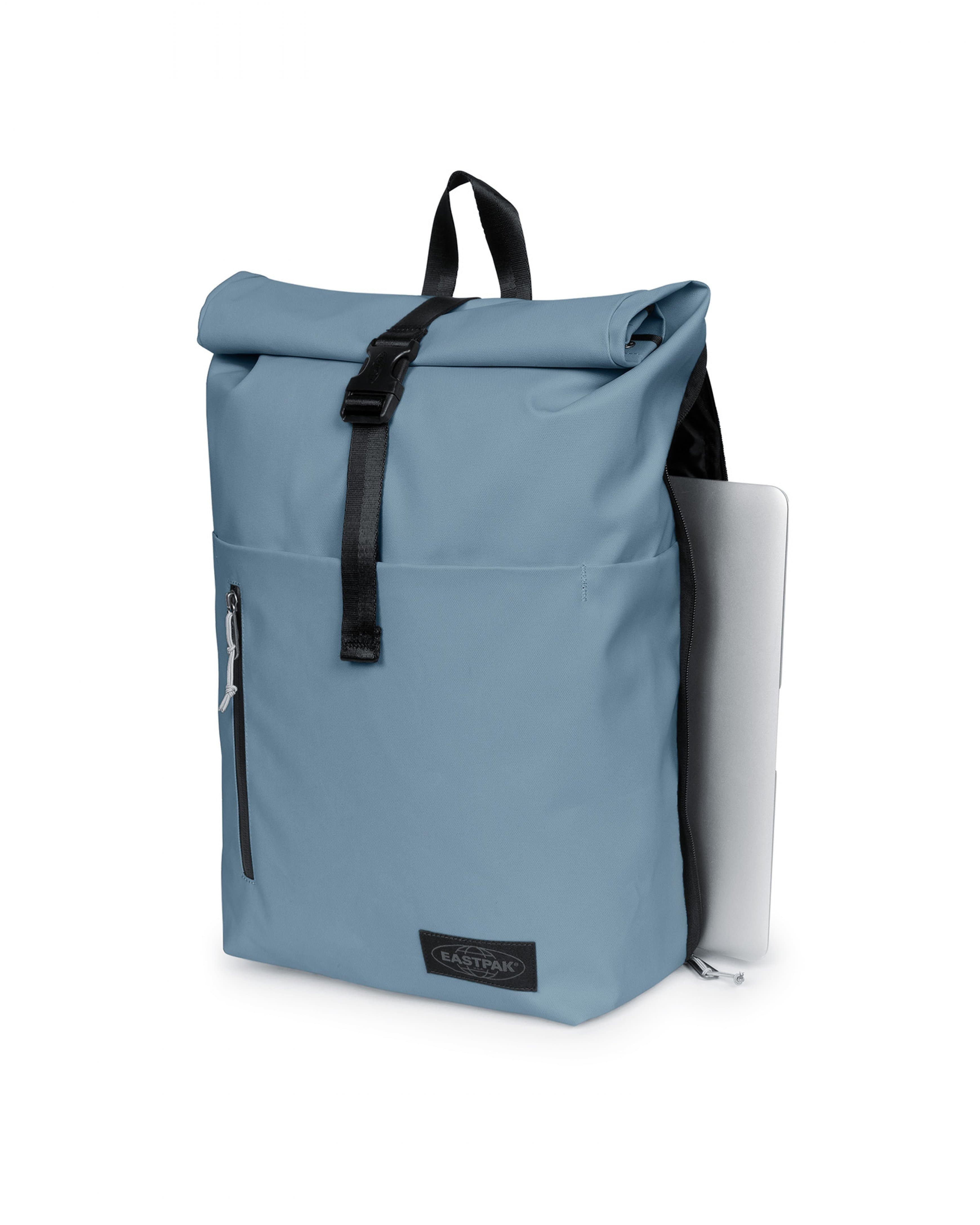 Eastpak Up Roll Rolltop Backpack 23L in Tarp Dust Blue — angle view 2 # color_Tarp Dust Blue