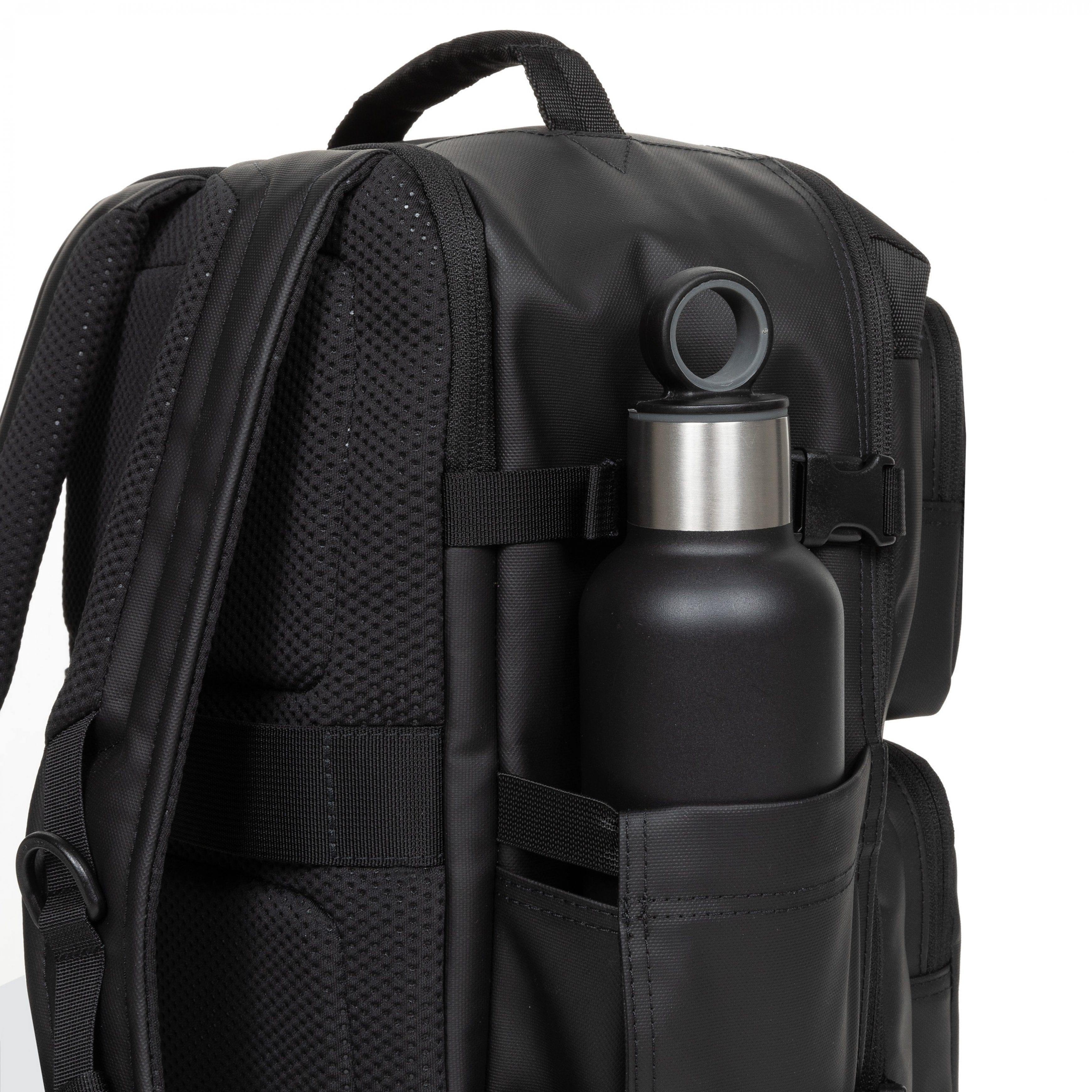Eastpak Tecum Cabin Travel Backpack 22L in CNNCT Top Black — detail view 3 # color_CNNCT Top Black