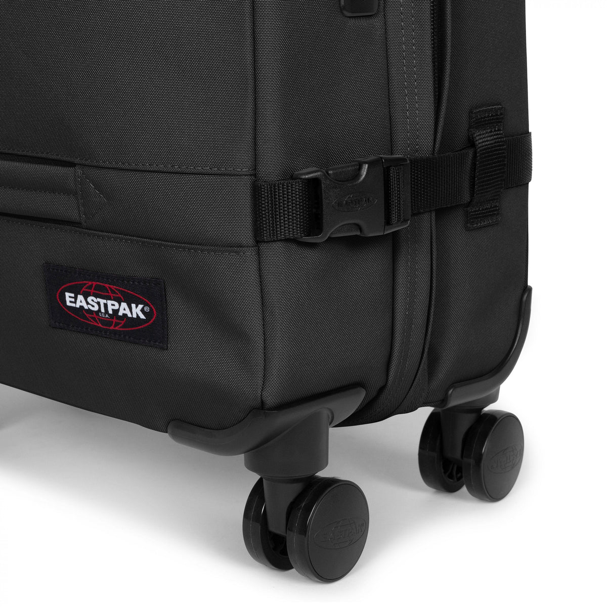 EastPak Transit'R 4 Small Spinner Luggage | 44 L in Black — angle view 3