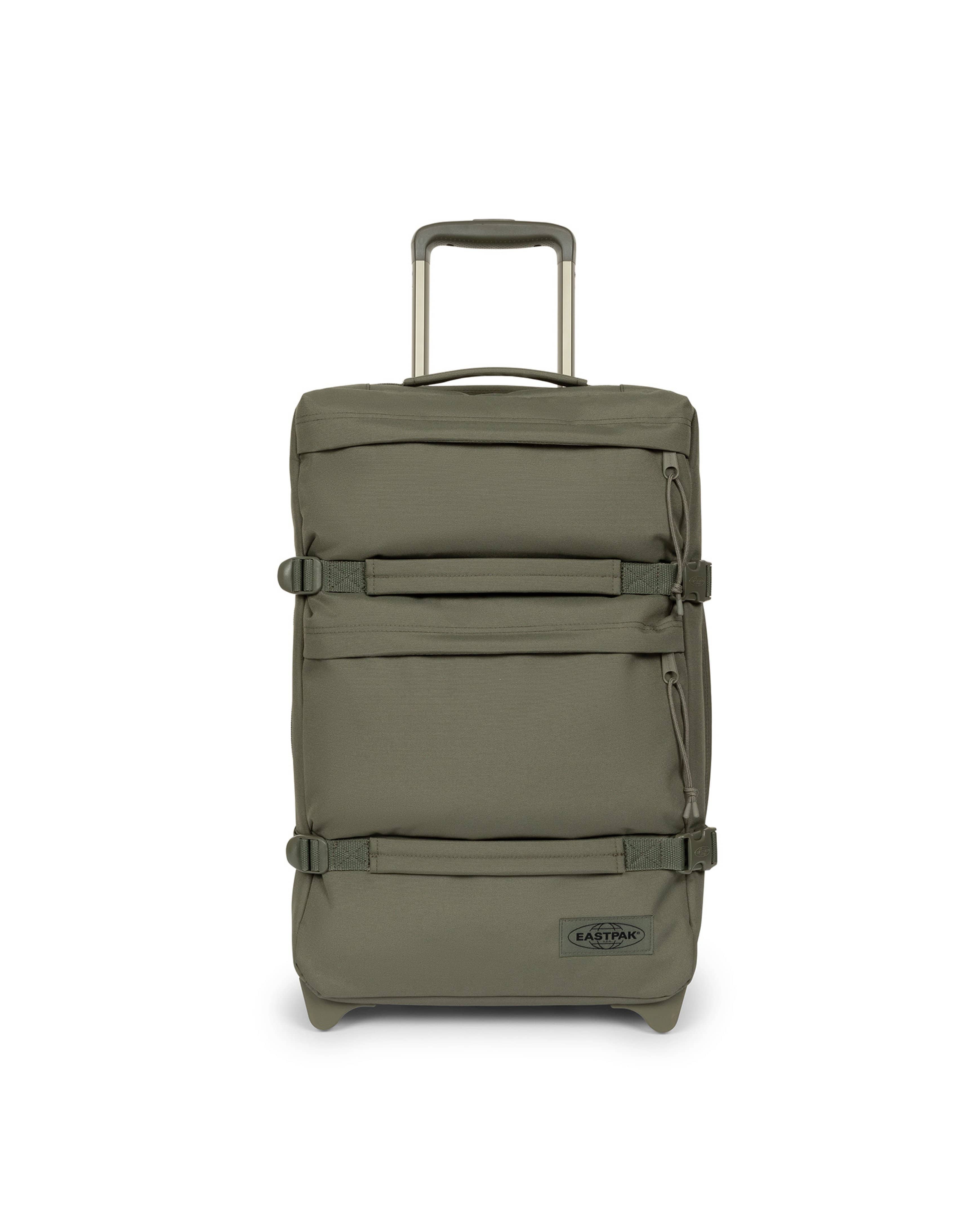 Eastpak Transit'R Plus Small 2-Wheel Carry-On | 38L in Monotone Khaki — front view # color_Monotone Khaki