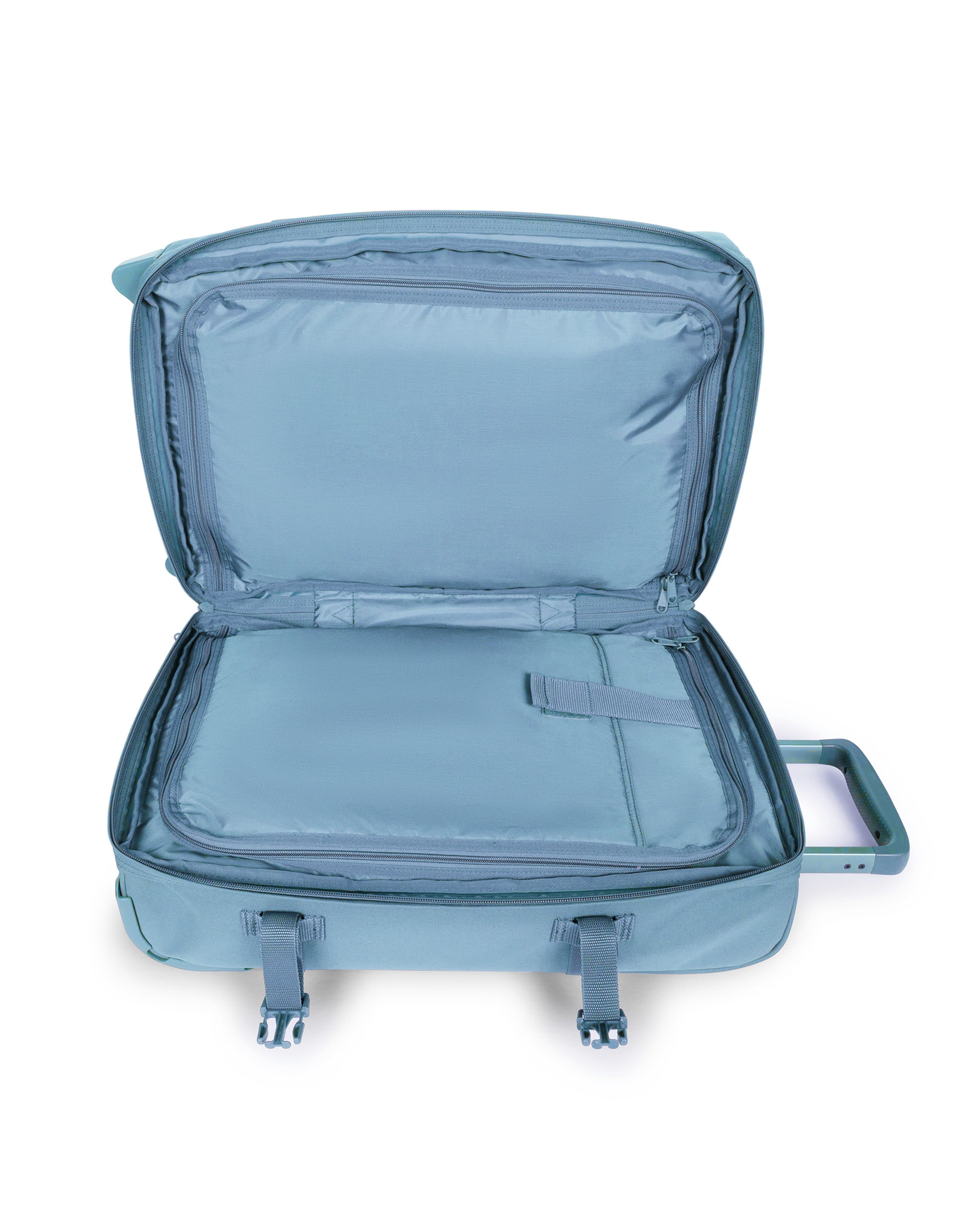 Eastpak Transit'R Plus Small 2-Wheel Carry-On | 38L in Monotone Blue — interior view # color_Monotone Blue