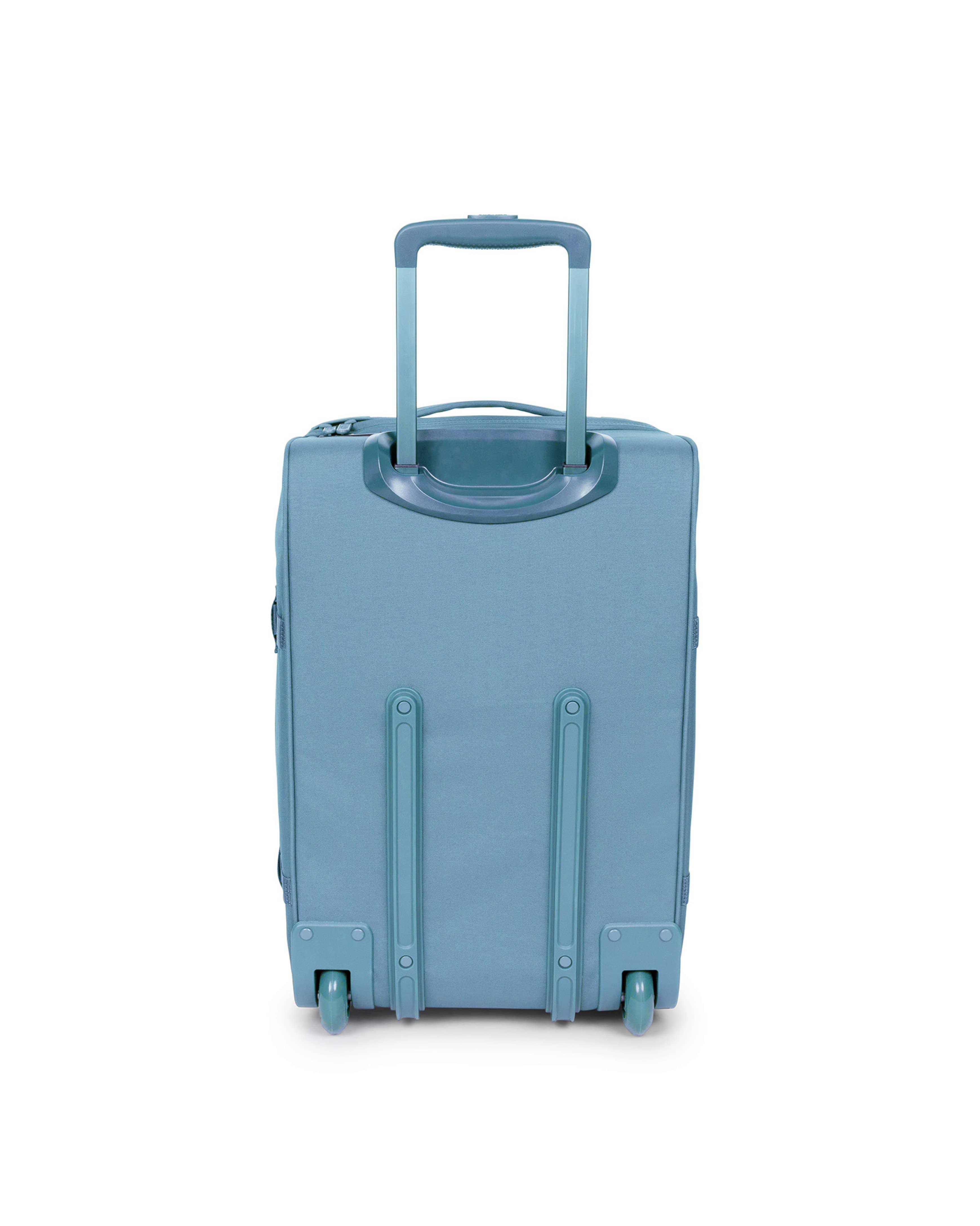 Eastpak Transit'R Plus Small 2-Wheel Carry-On | 38L in Monotone Blue — back view # color_Monotone Blue