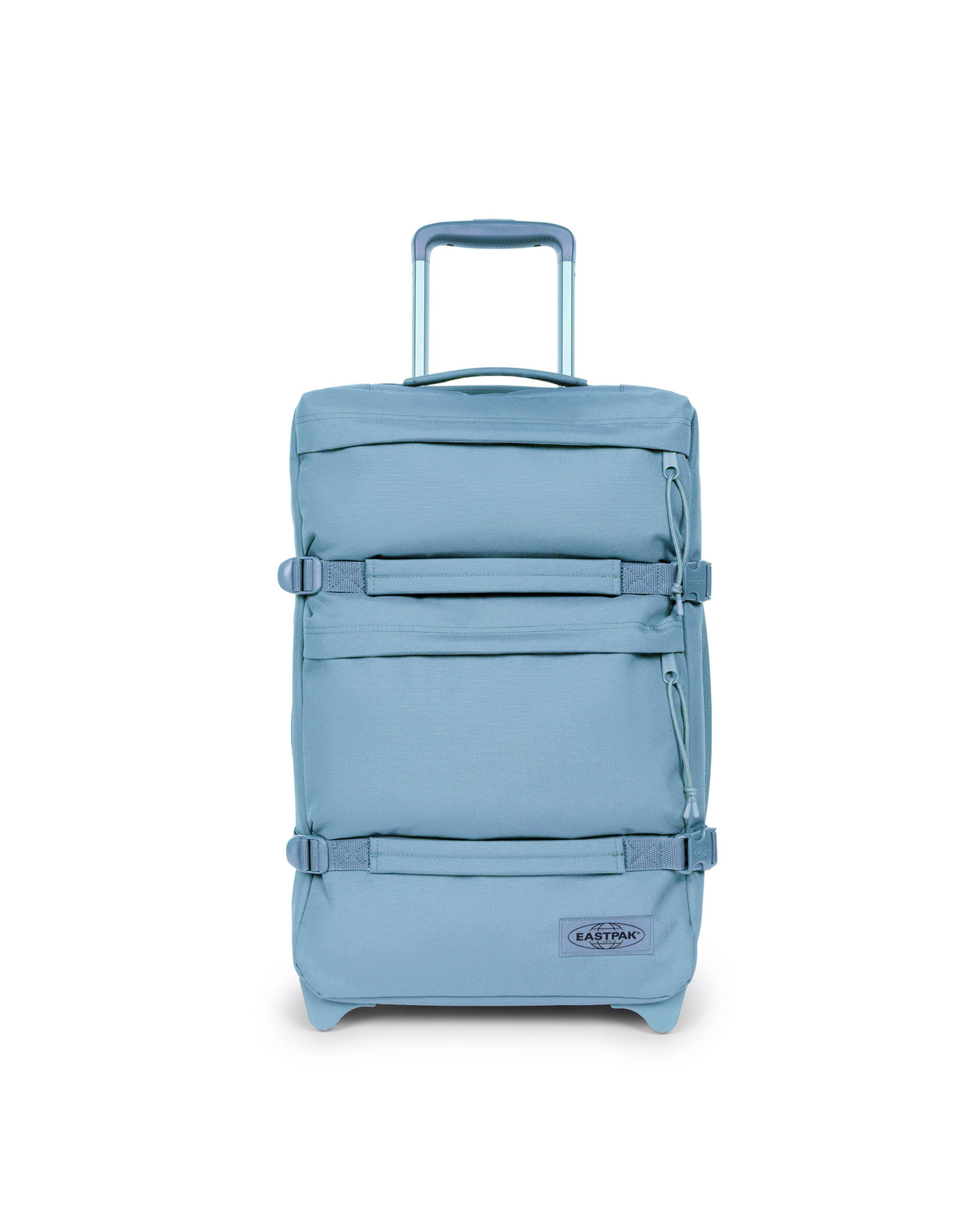 Eastpak Transit'R Plus Small 2-Wheel Carry-On | 38L in Monotone Blue — front view # color_Monotone Blue