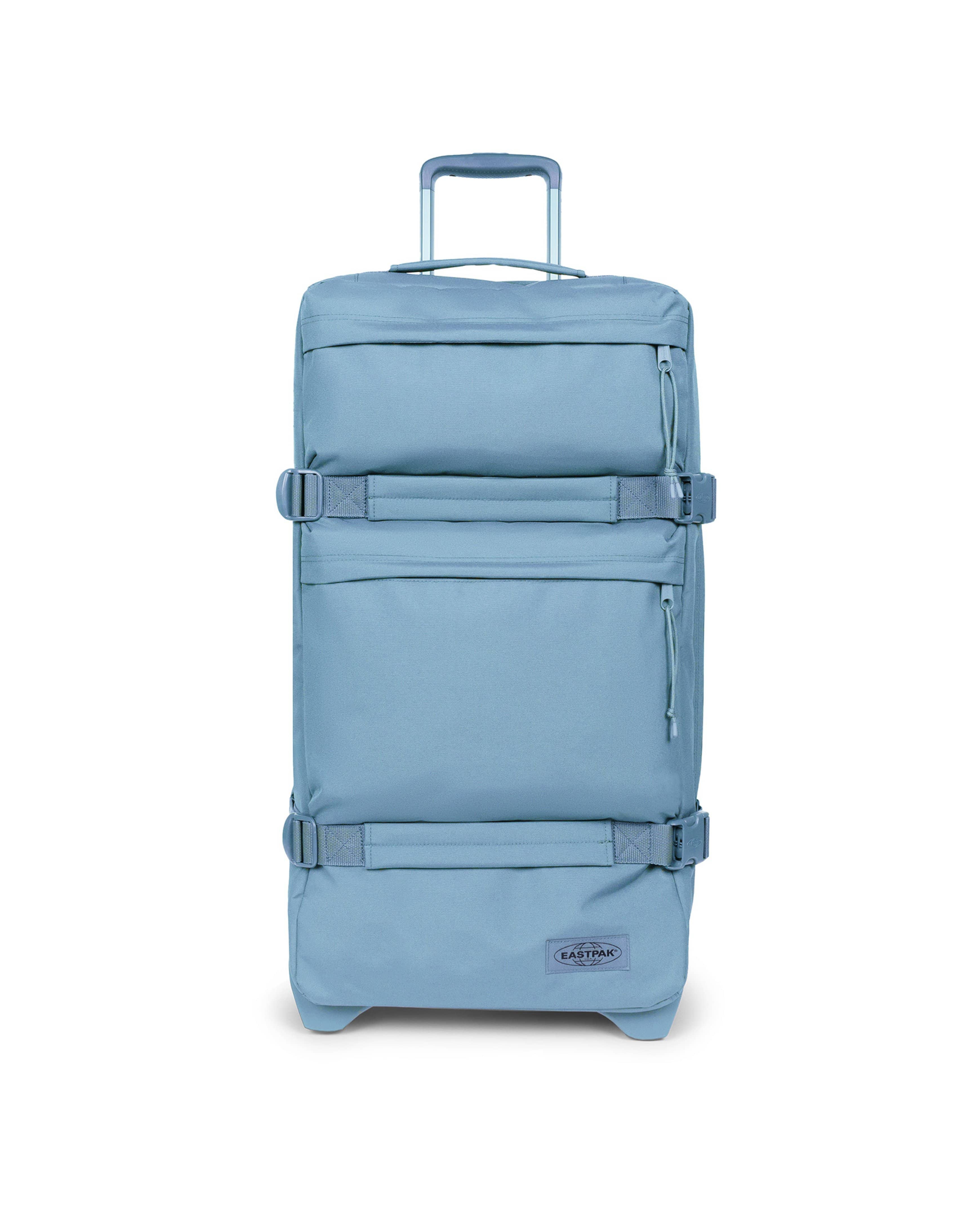 Eastpak Transit'R Plus Large 2-Wheel Luggage | 105L in Monotone Blue — front view # color_Monotone Blue
