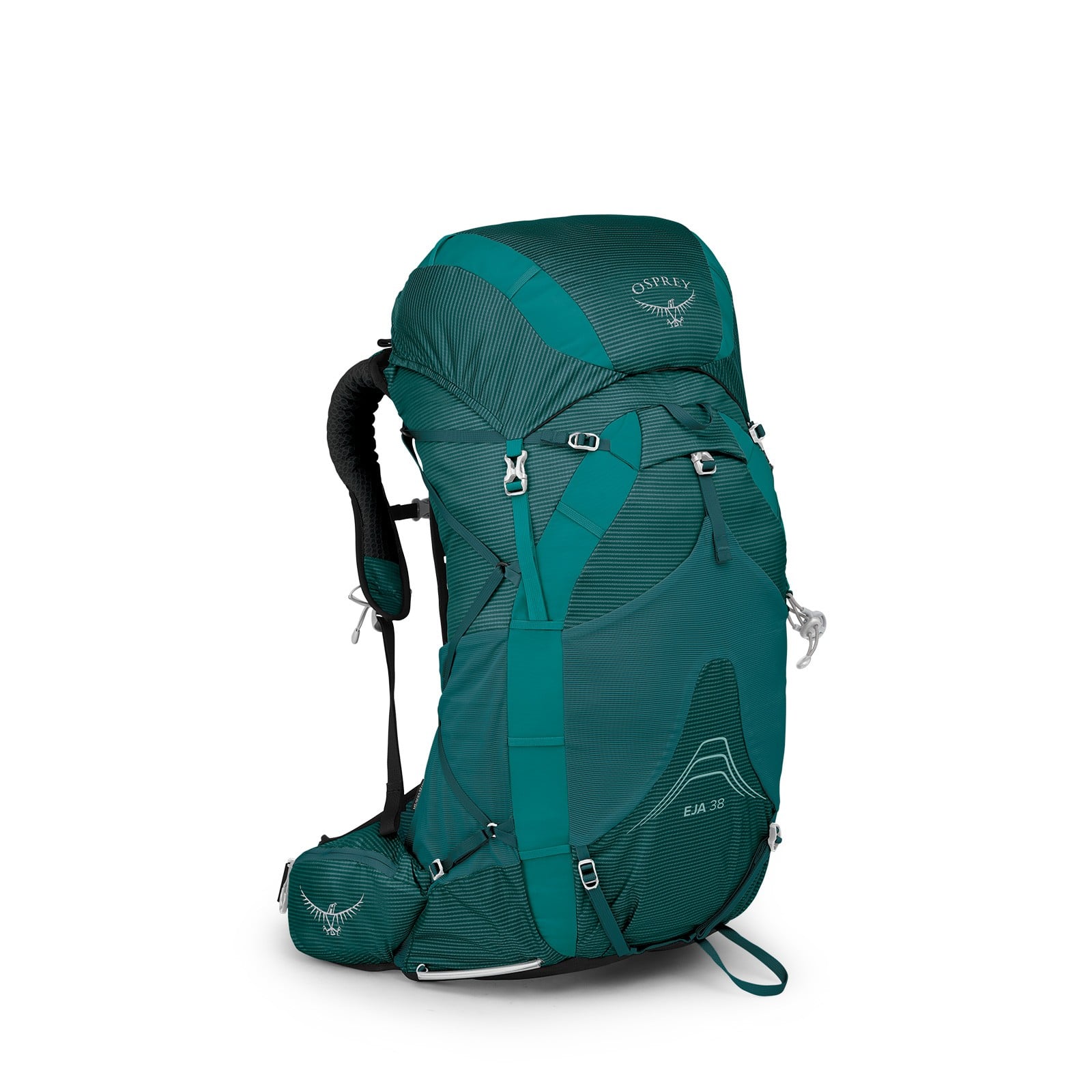 Osprey Eja 38 Women's Backpacking Pack 38L in Deep Teal — angle view 2