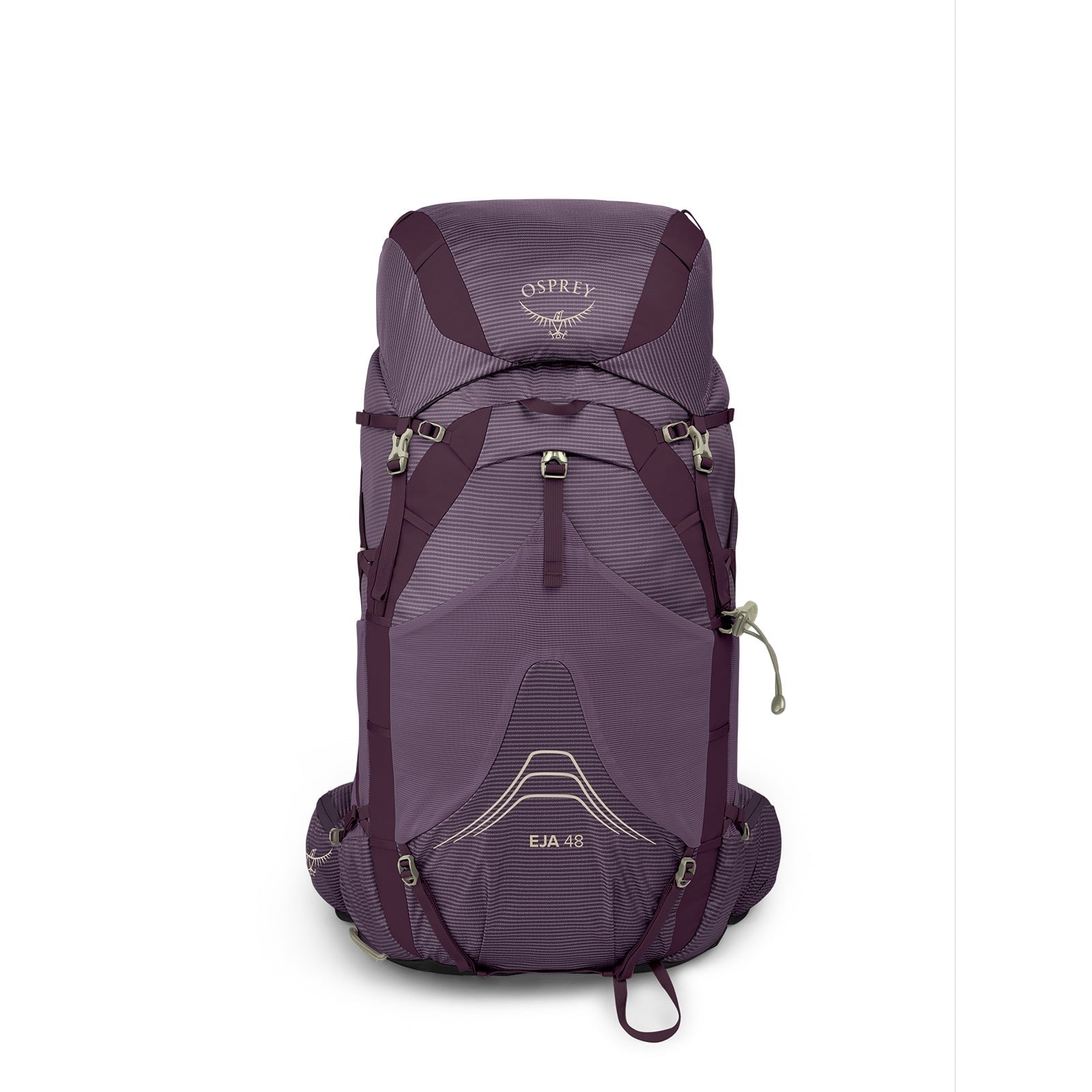 Osprey Eja 48 Women's Backpacking Pack 48L in Purple Dusk — front view