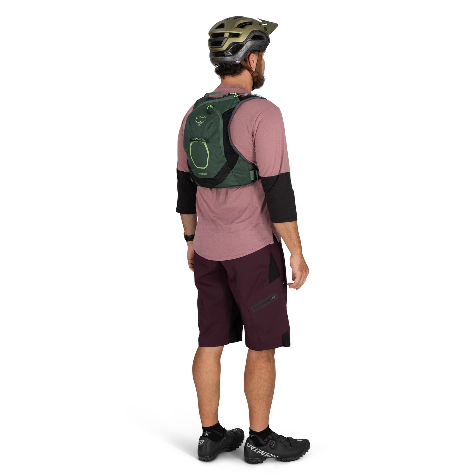 Osprey Escapist Velocity 6 Bike Hydration Vest 6L in Tundra Green — lifestyle 2