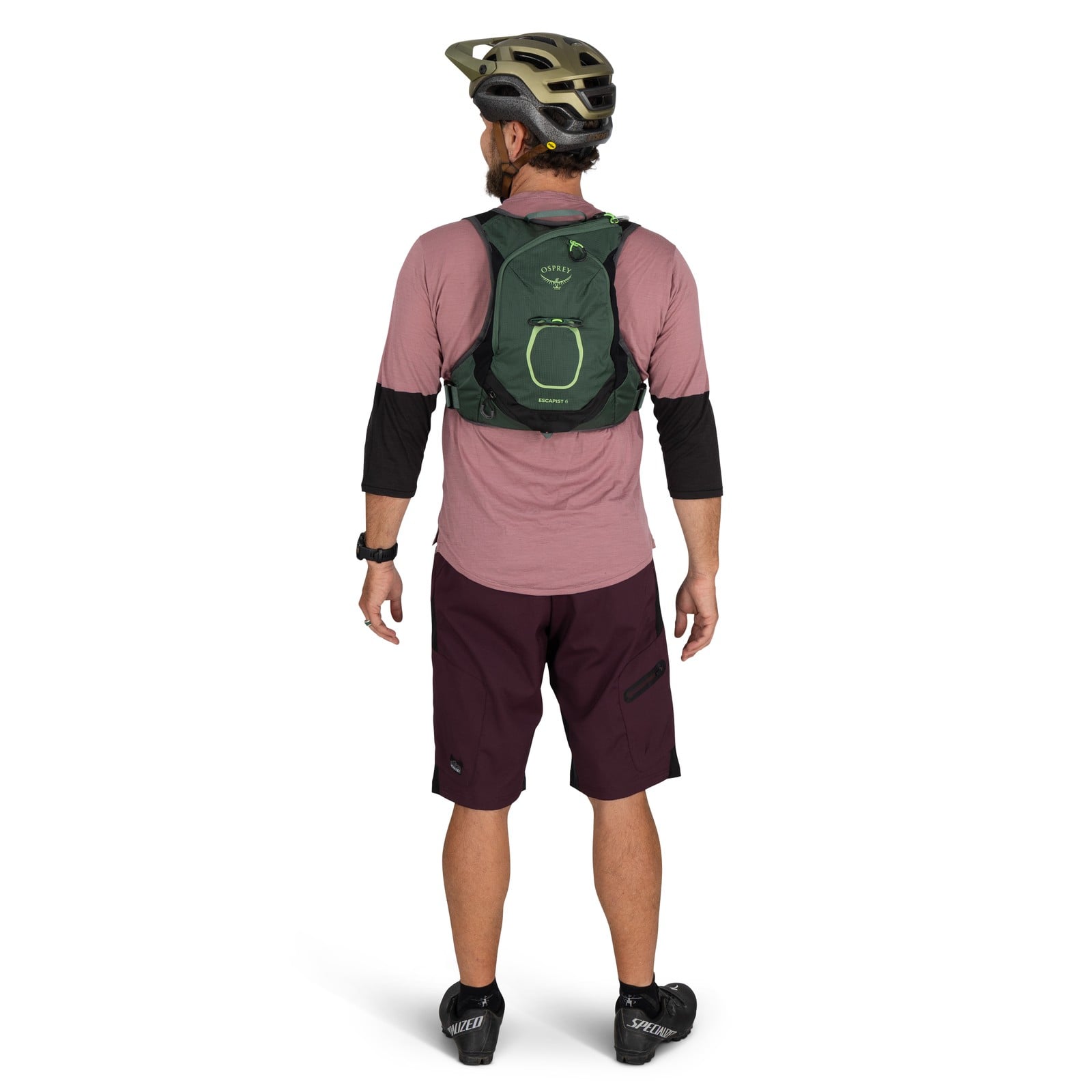 Osprey Escapist Velocity 6 Bike Hydration Vest 6L in Tundra Green — lifestyle 3